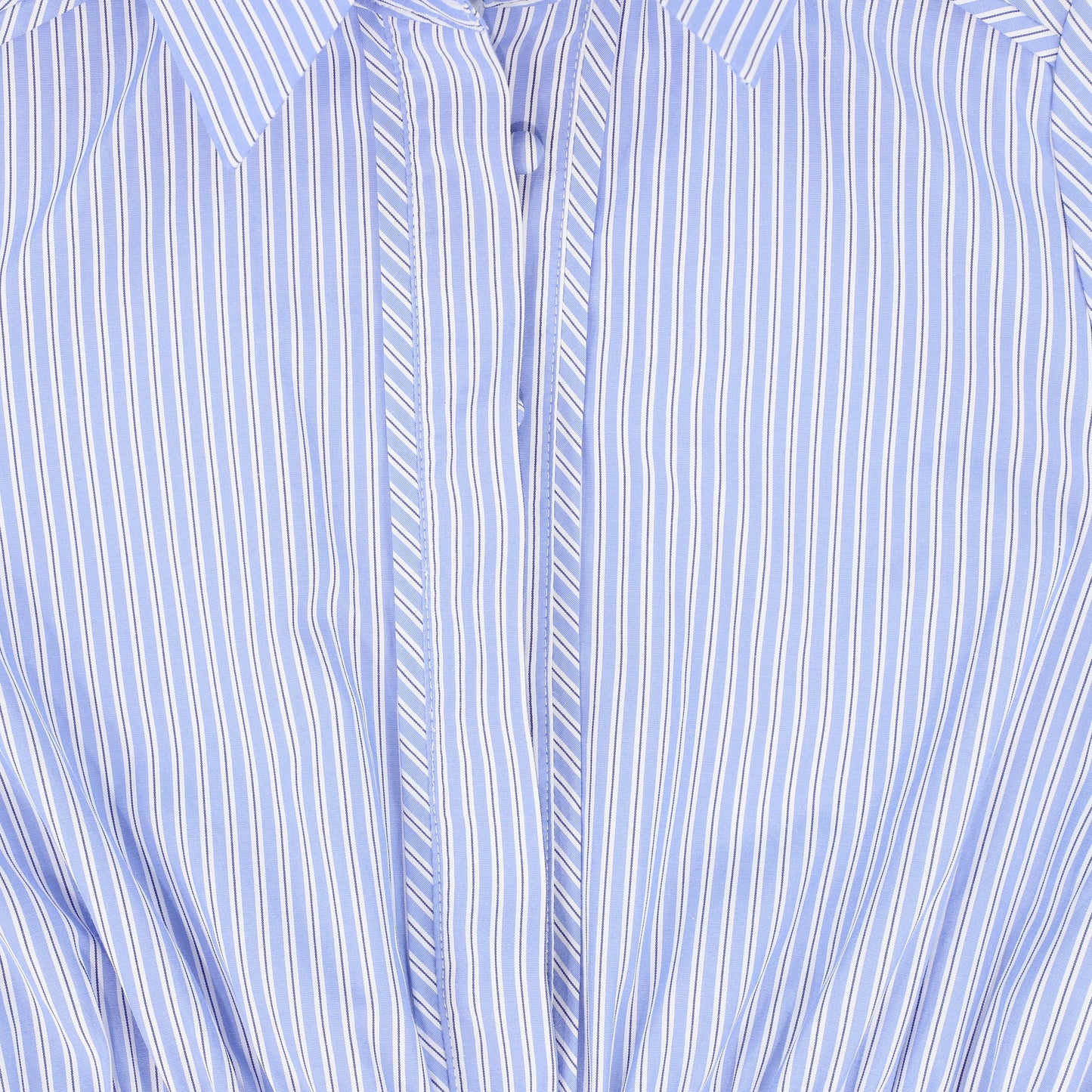 VALENTINA LIGHT BLUE STRIPED PLEATED COMBO DRESS