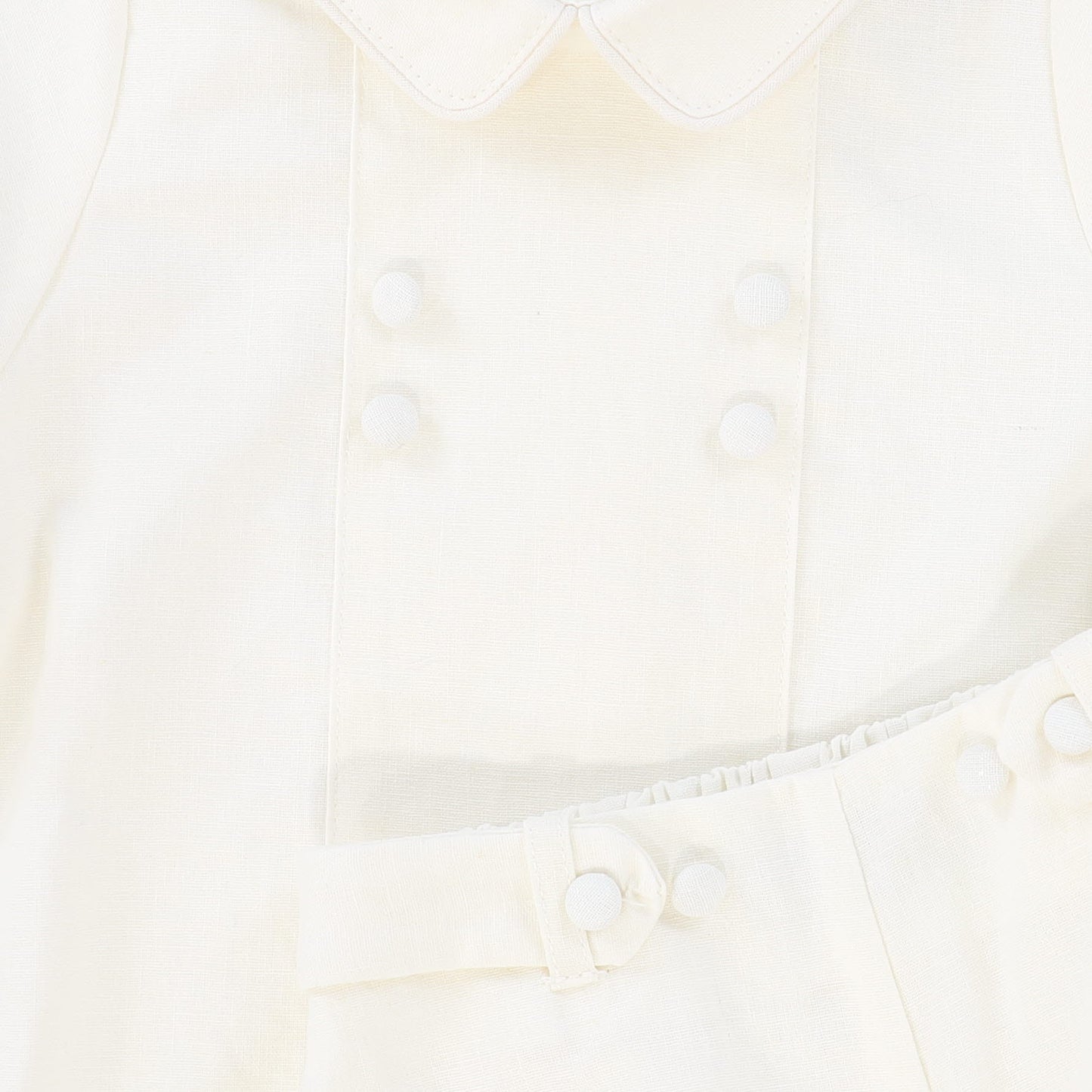 FRANCESCA GUILIANO WHITE PIPED LINEN COLLAR SET