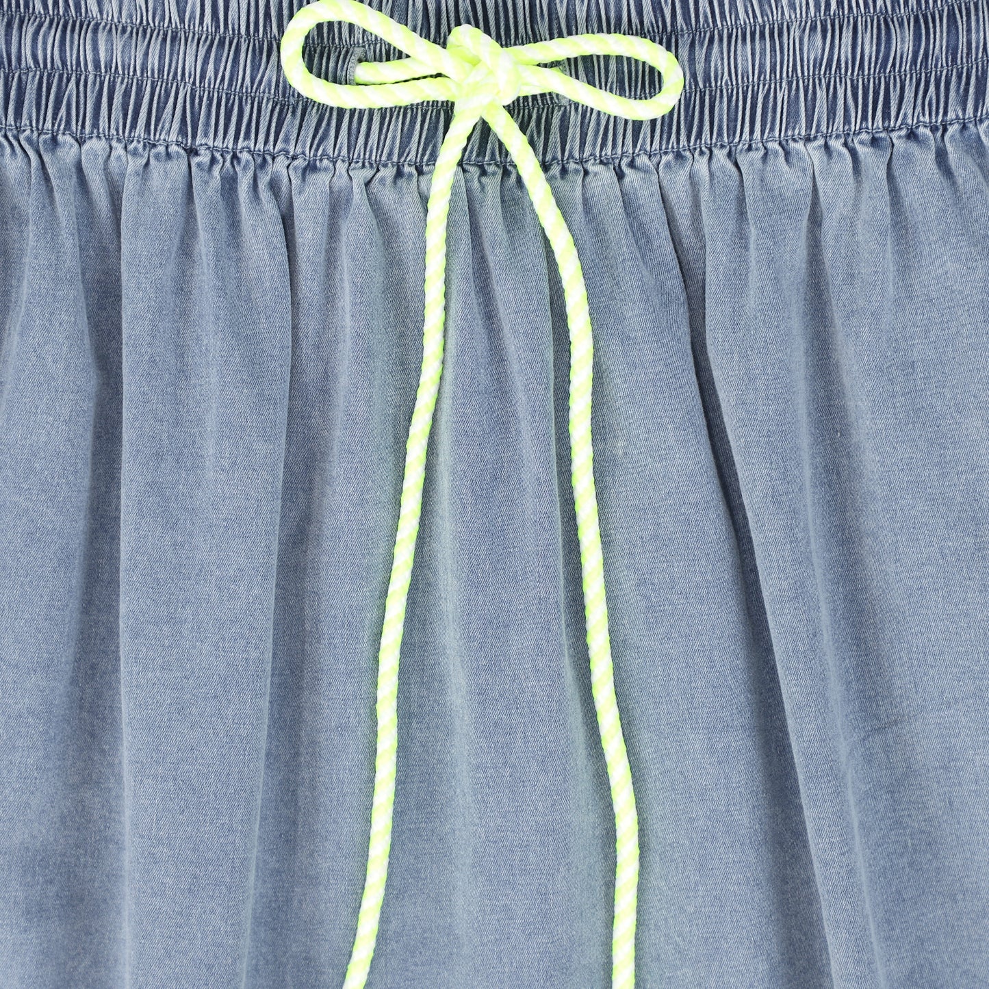 BACE COLLECTION LIGHT BLUE DENIM ROPE STRING MAXI SKIRT