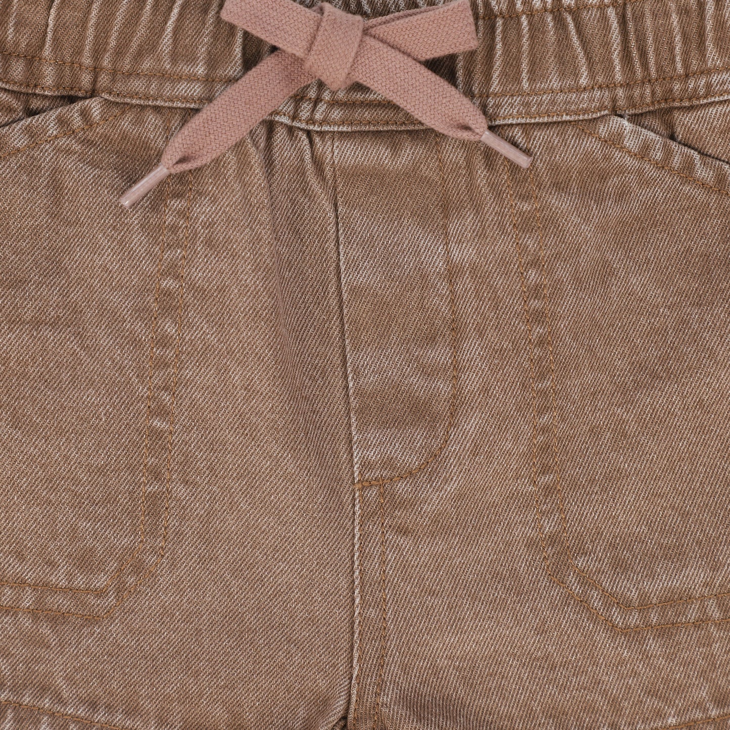 LE BOURDON BROWN DENIM POCKET SHORTS