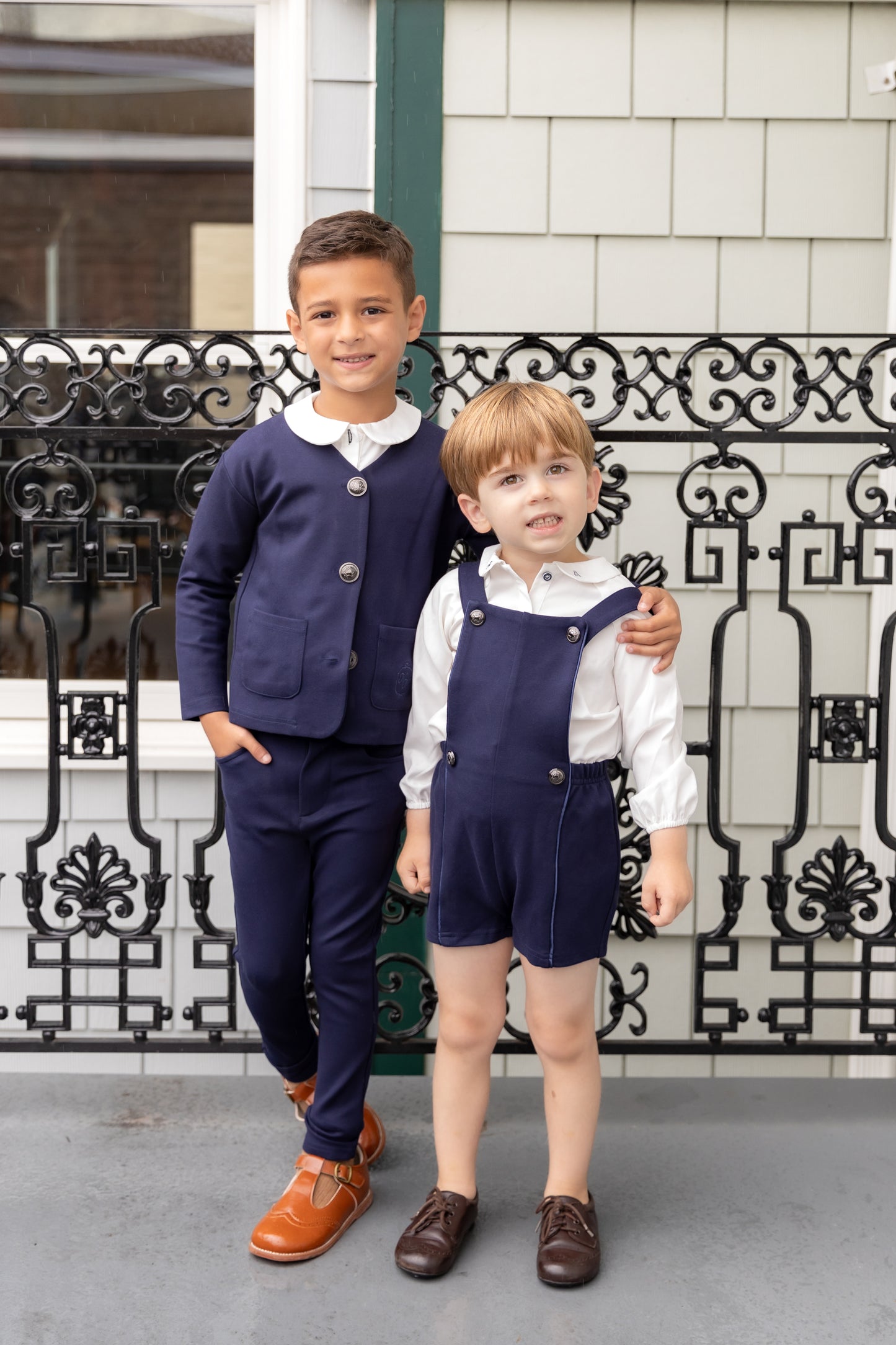 NOUNELLE NAVY EMBROIDERED POCKET BLAZER