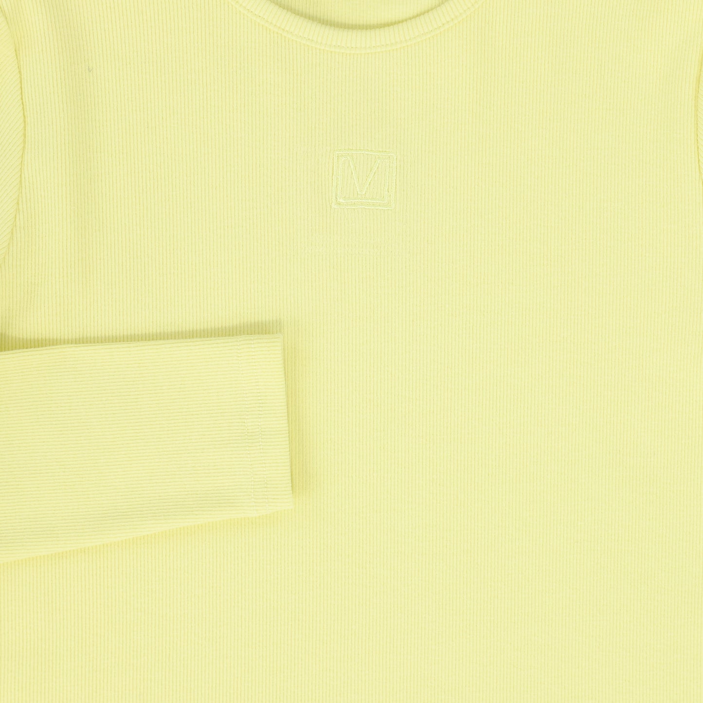 VALENTINA YELLOW RIBBED LOGO PATCH T-SHIRT
