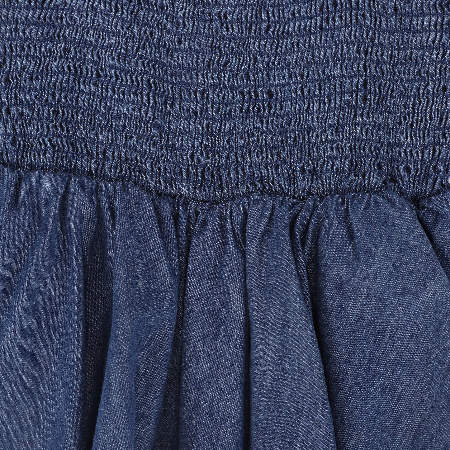 BAMBOO BLUE DENIM SMOCK TIERED JUMPER