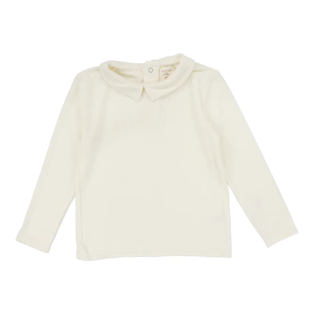 LIL LEGS CREAM COLLAR TEE