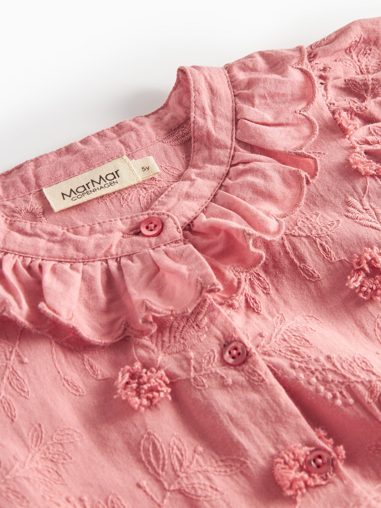 MARMAR COPENHAGEN PINK FLOWER APPLIQUE FRILL DRESS