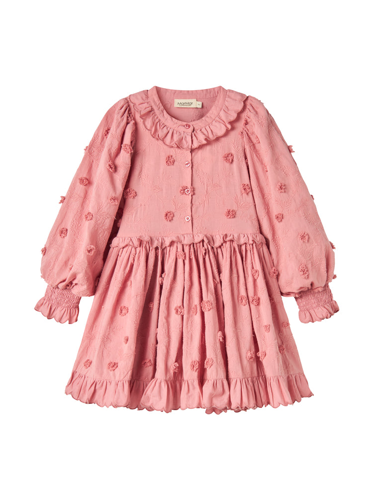 MARMAR COPENHAGEN PINK FLOWER APPLIQUE FRILL DRESS