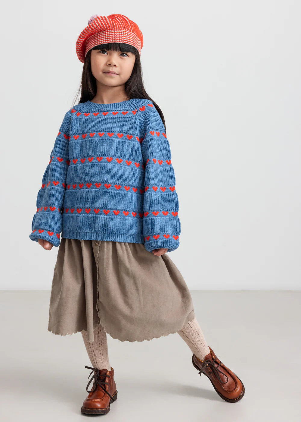 MARMAR COPENHAGEN BLUE HEART STRIPE KNIT SWEATER