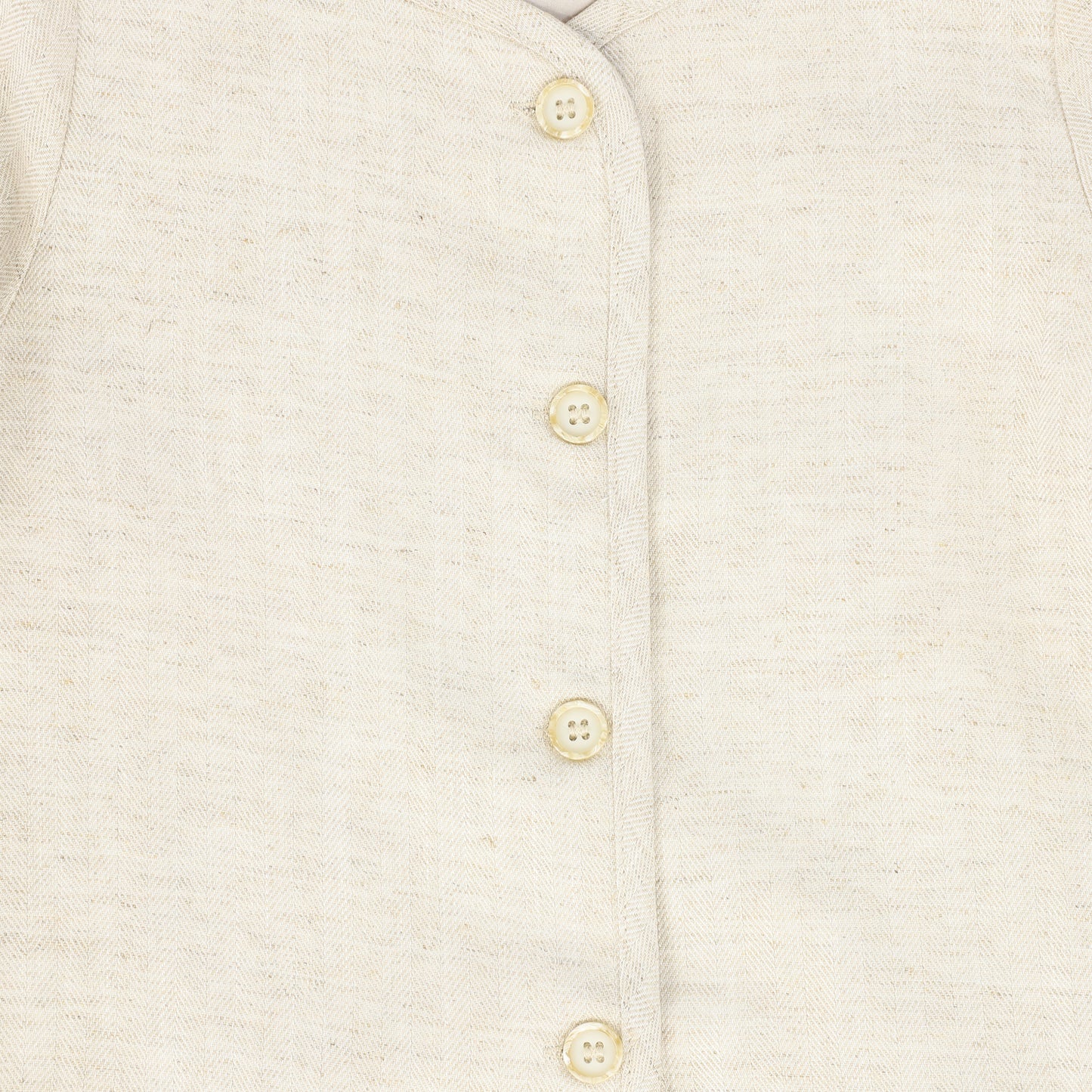 BACE COLLECTION BEIGE LINEN HERRINGBONE BUTTON BLAZER