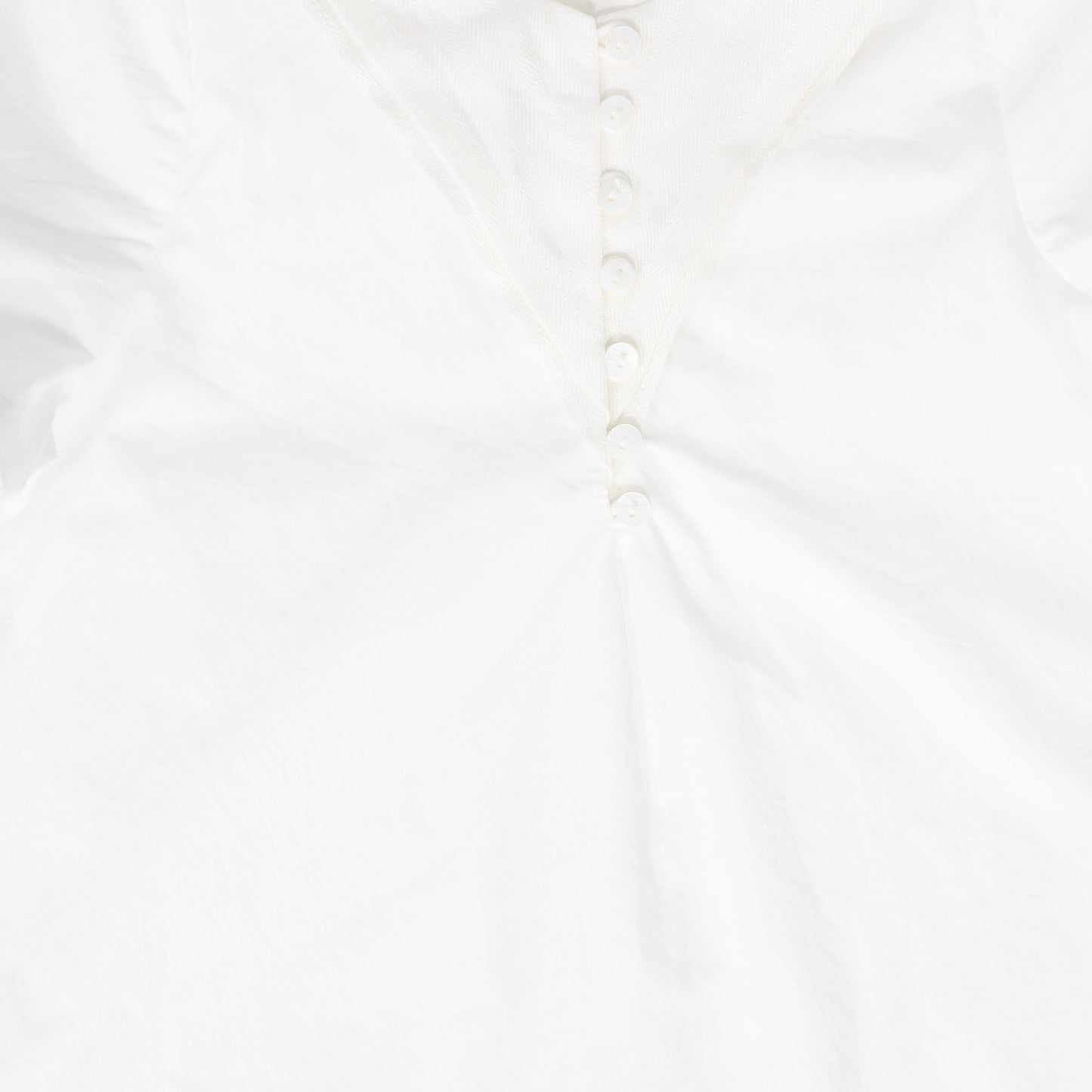 BACE COLLECTION WHITE LINEN SAILOR COLLAR SS SHIRT