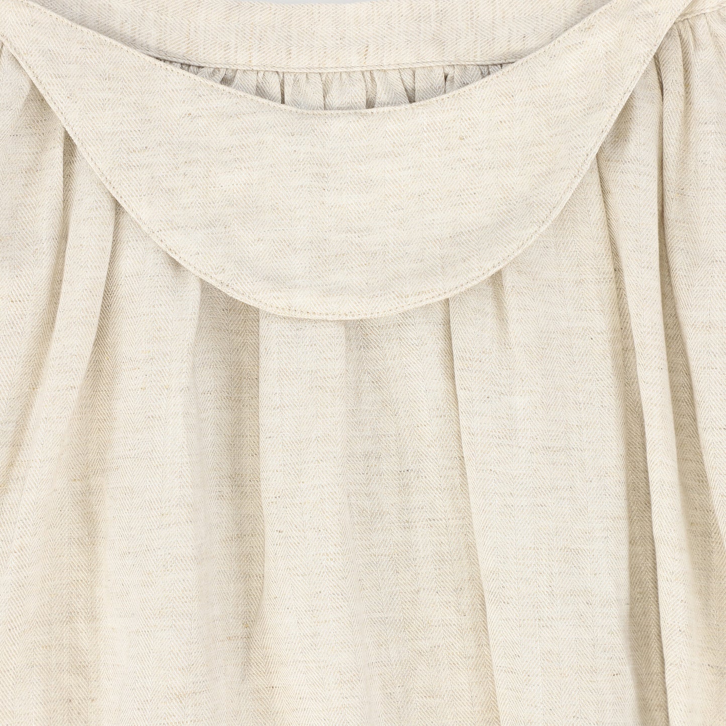 BACE COLLECTION BEIGE LINEN HERRINGBONE PLEAT SKIRT