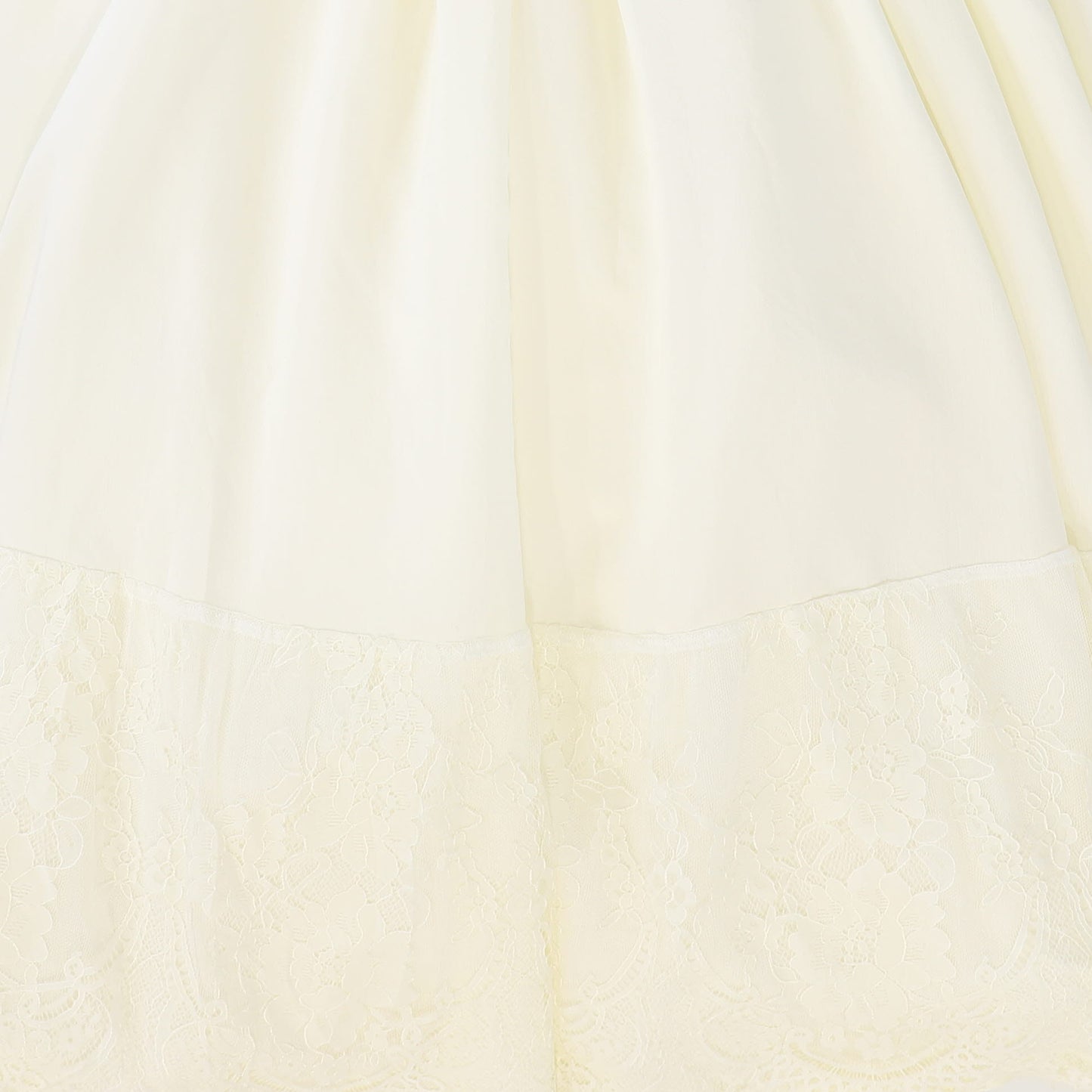 FRANCESCA GUILIANO CREAM LACE TRIM PUFF SLEEVE GOWN