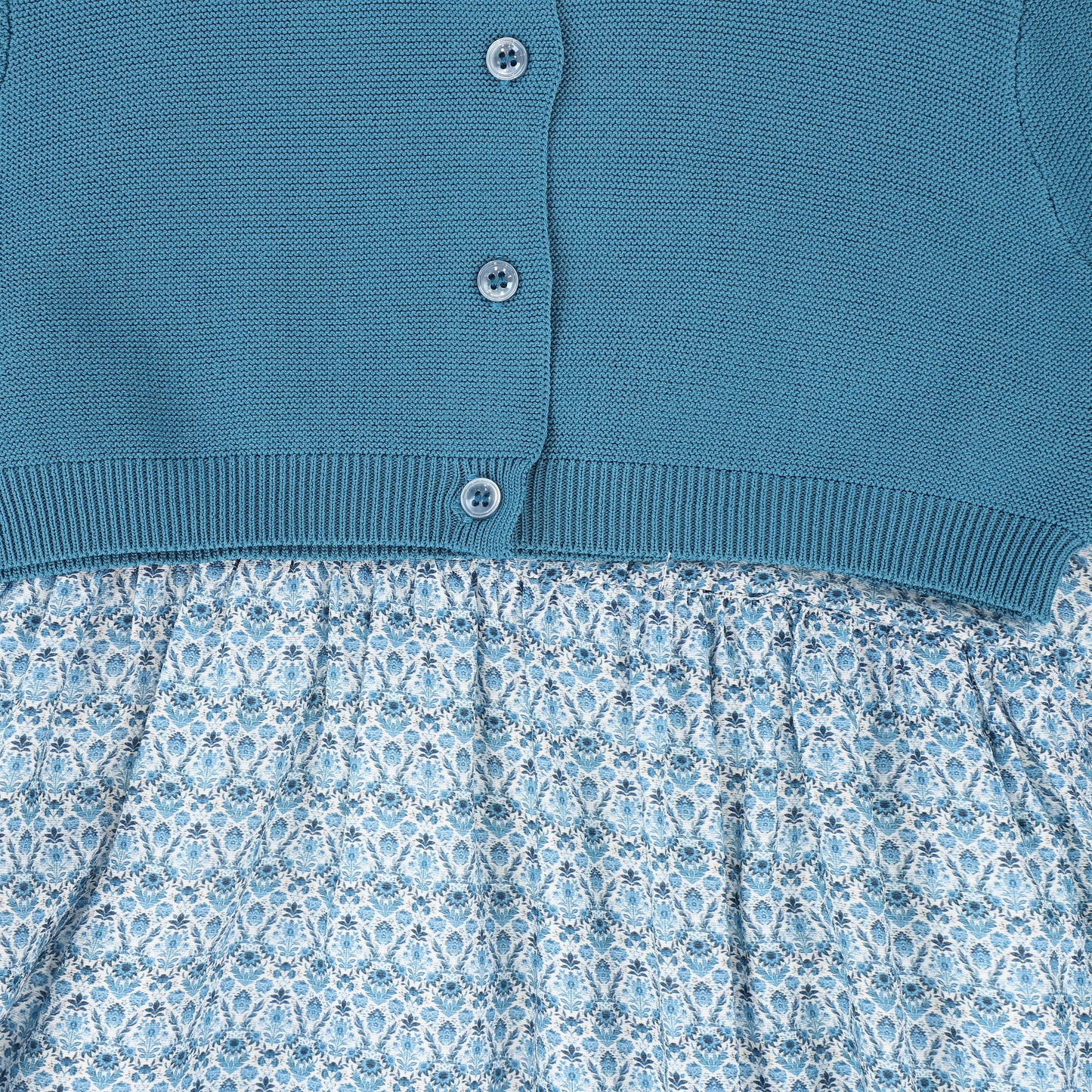 BAMBOO BLUE FLORAL TIERED MAXI DRESS SET