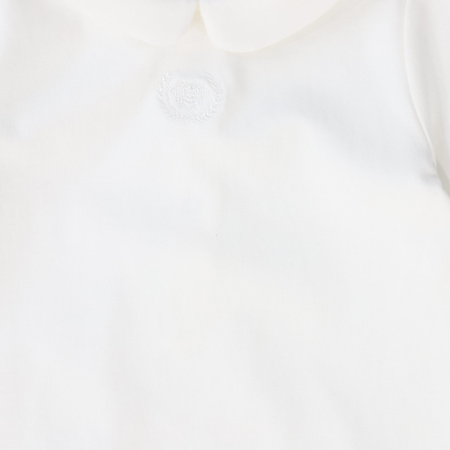 LE BOURDON WHITE BEE EMBROIDERED COLLAR ONESIE