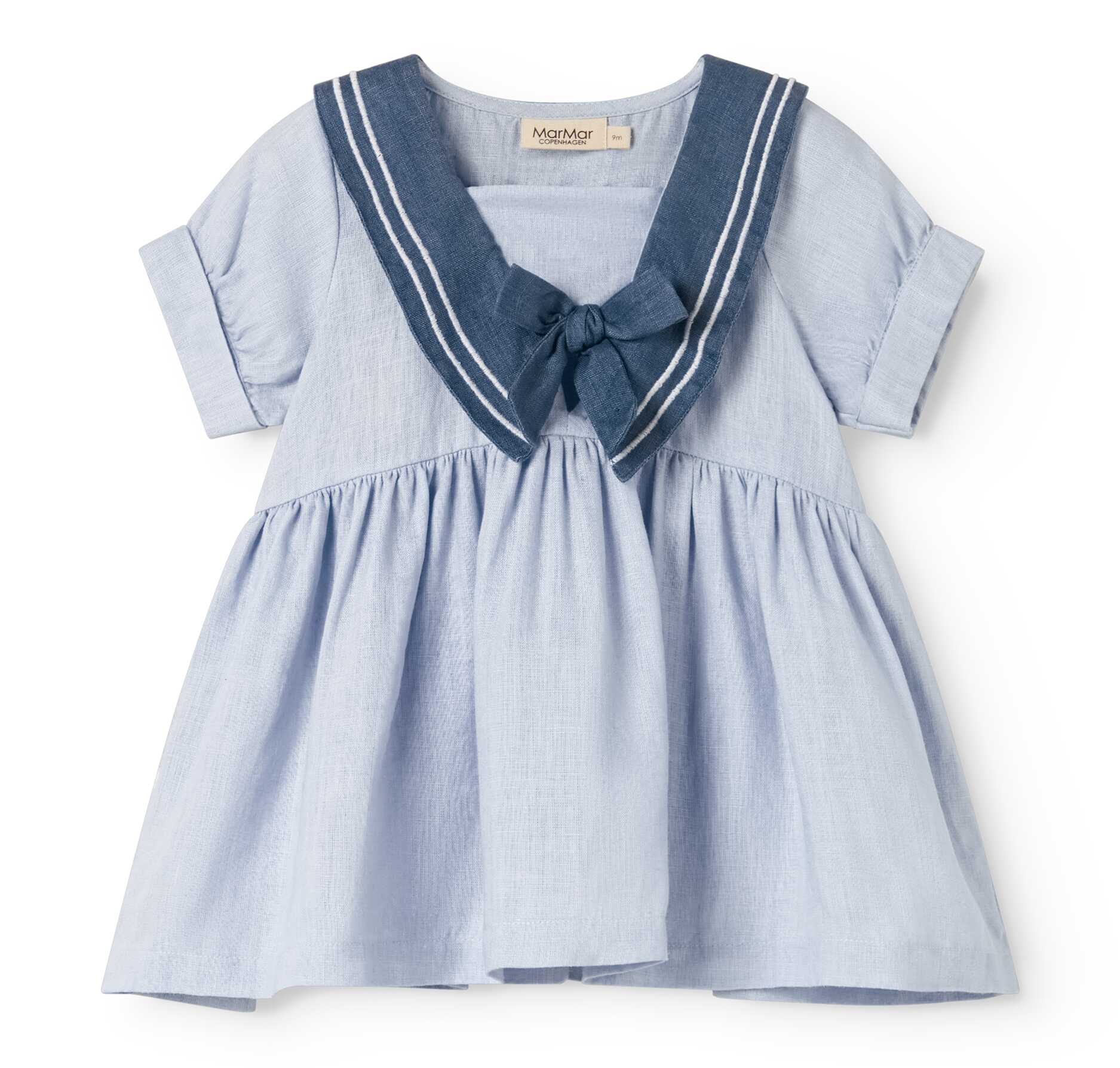 Blue Linen Sailor Collar Dress | Size 8 by MarMar Copenhagen Blue Linen Sailor Collar Dress | Size 8 by MarMar Copenhagen