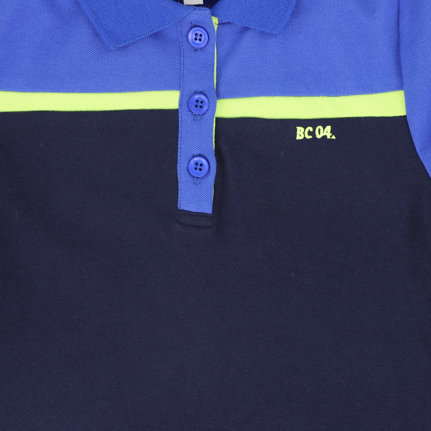 BACE COLLECTION NAVY STRIPED CONTRAST PIQUE POLO