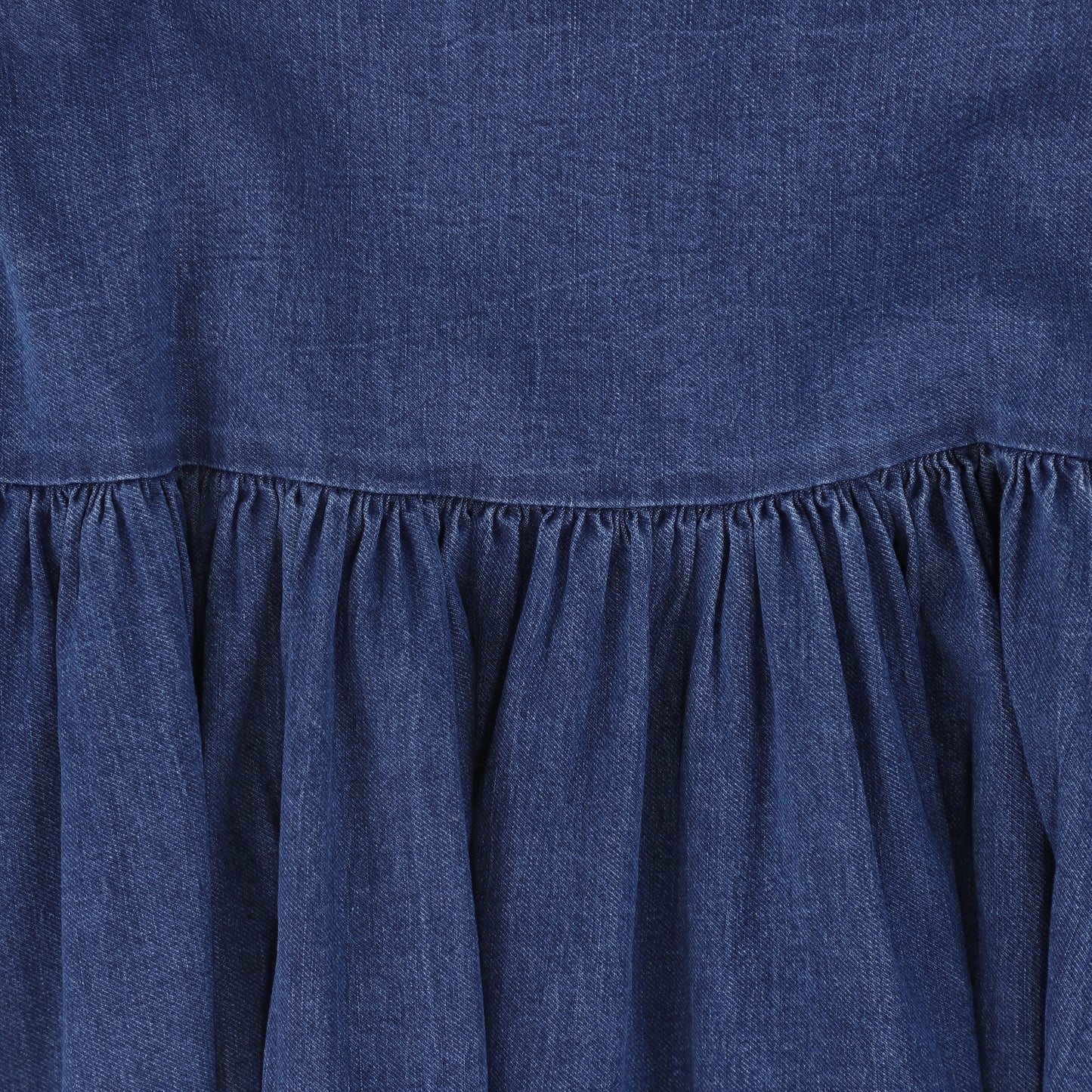 VALENTINA BLUE DENIM DROP WAIST PLEATED MAXI SKIRT