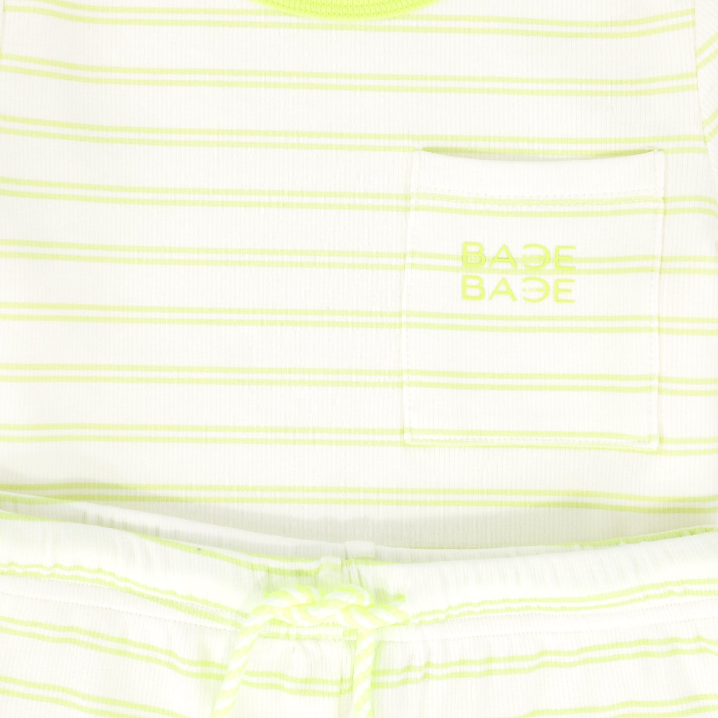 BACE COLLECTION YELLOW STRIPED RIBBED T-SHIRT SET
