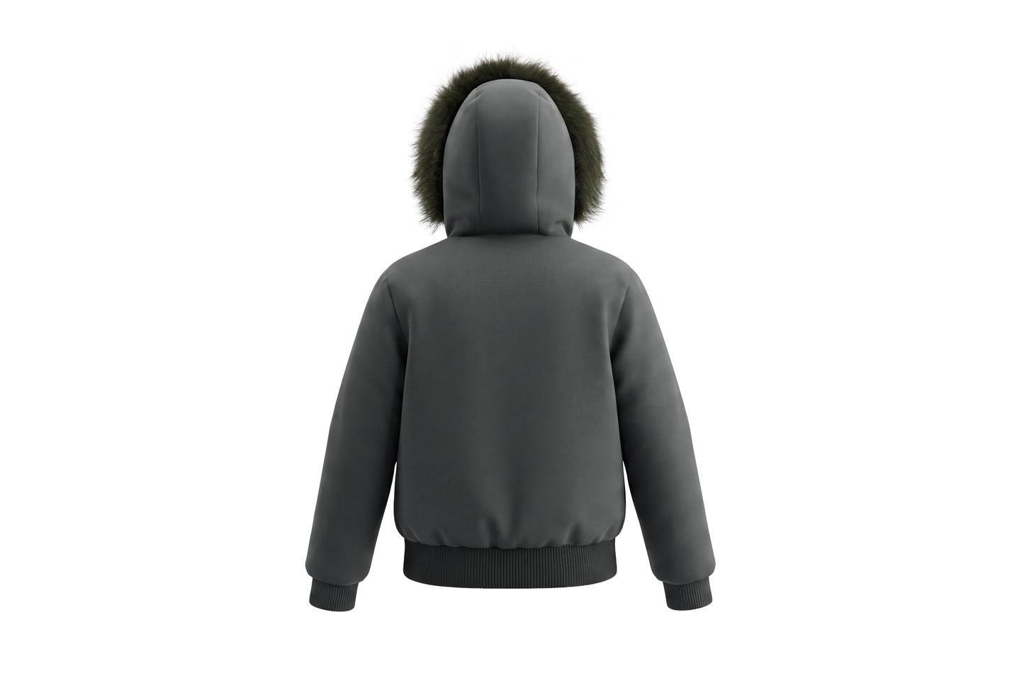 PRAMIE GREEN MATTE FUR TRIM COAT