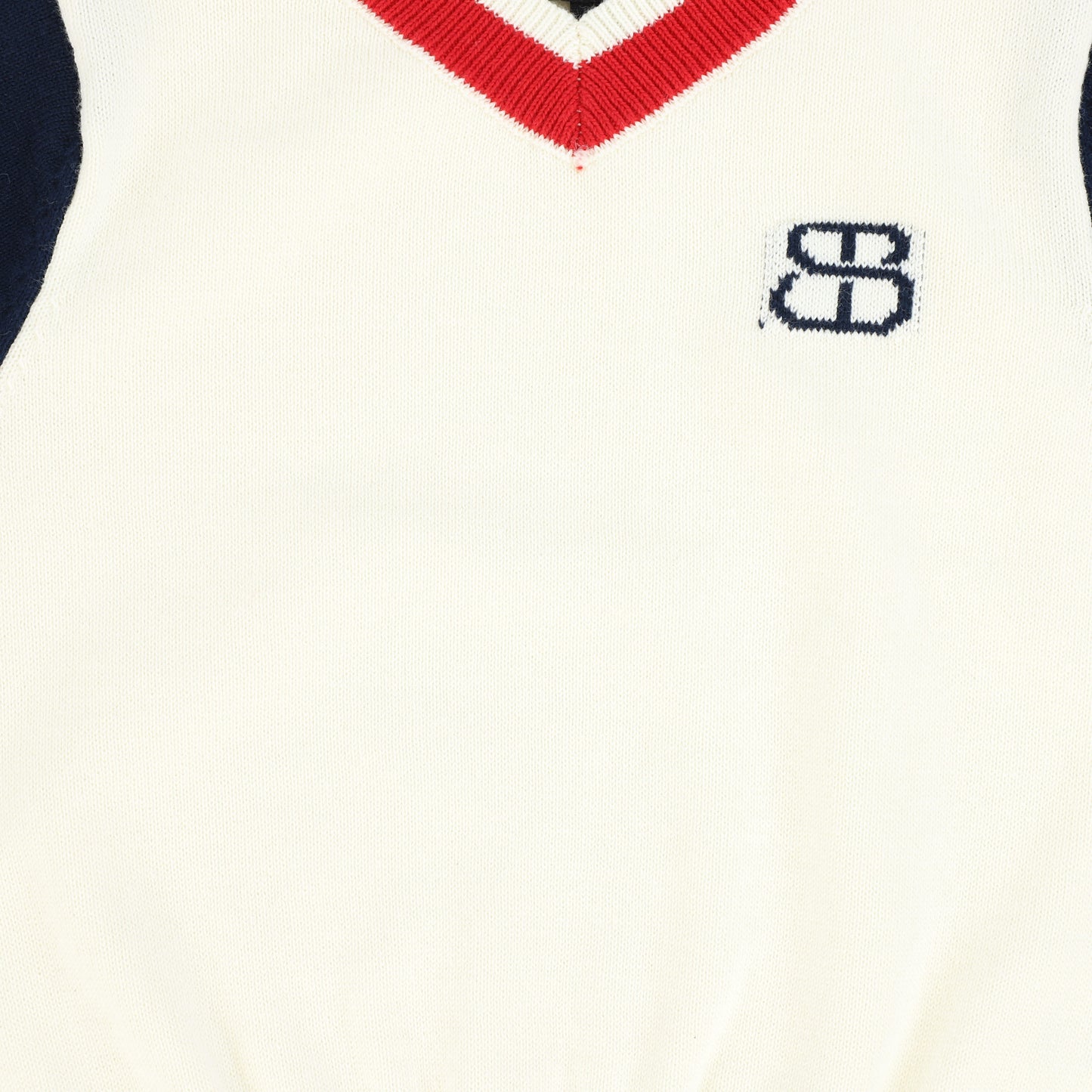 BAMBOO NAVY/WHITE COLORBLOCK EMBLEM SWEATER