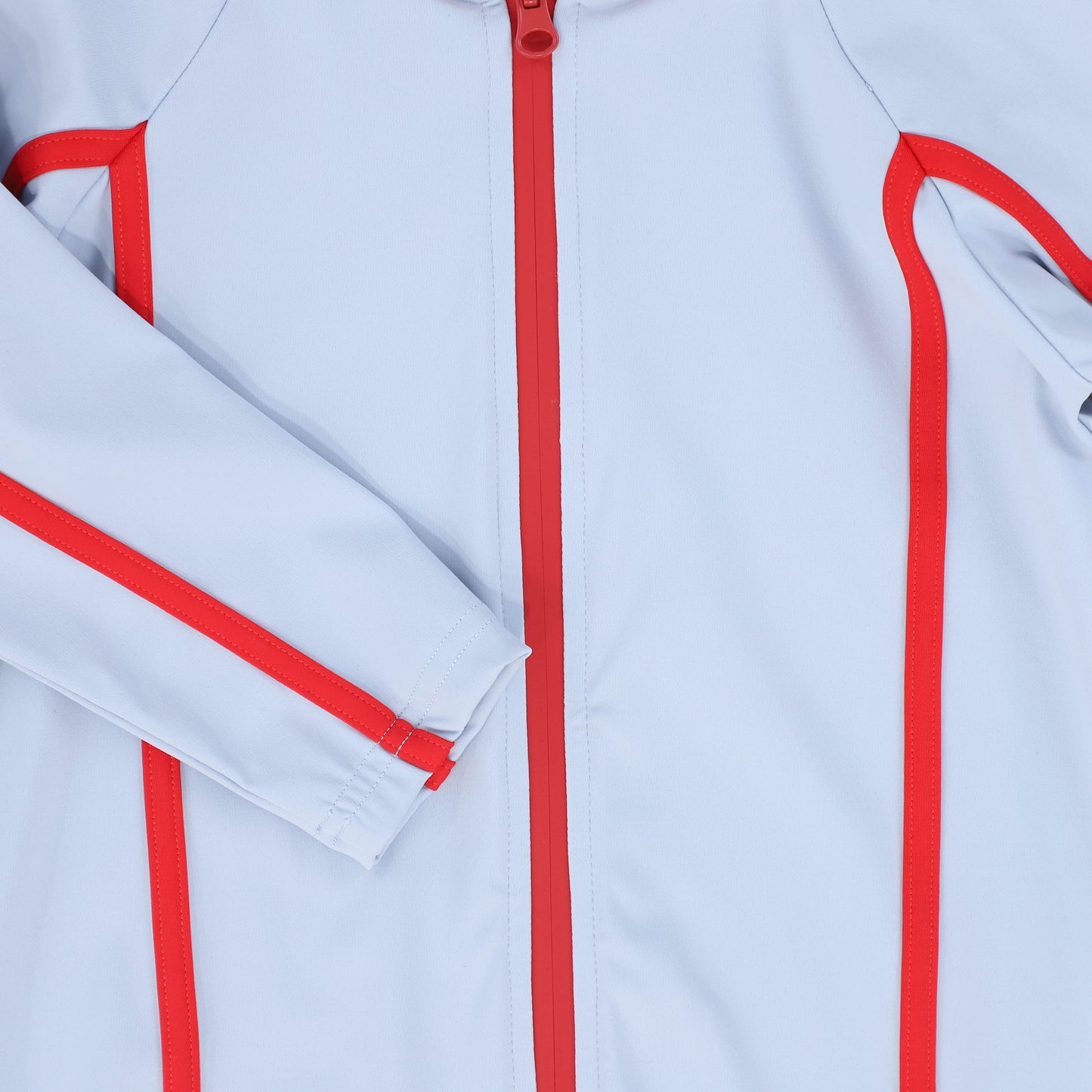 WATER CLUB LIGHT BLUE CONTRAST HALF ZIP LS SWIMSUIT