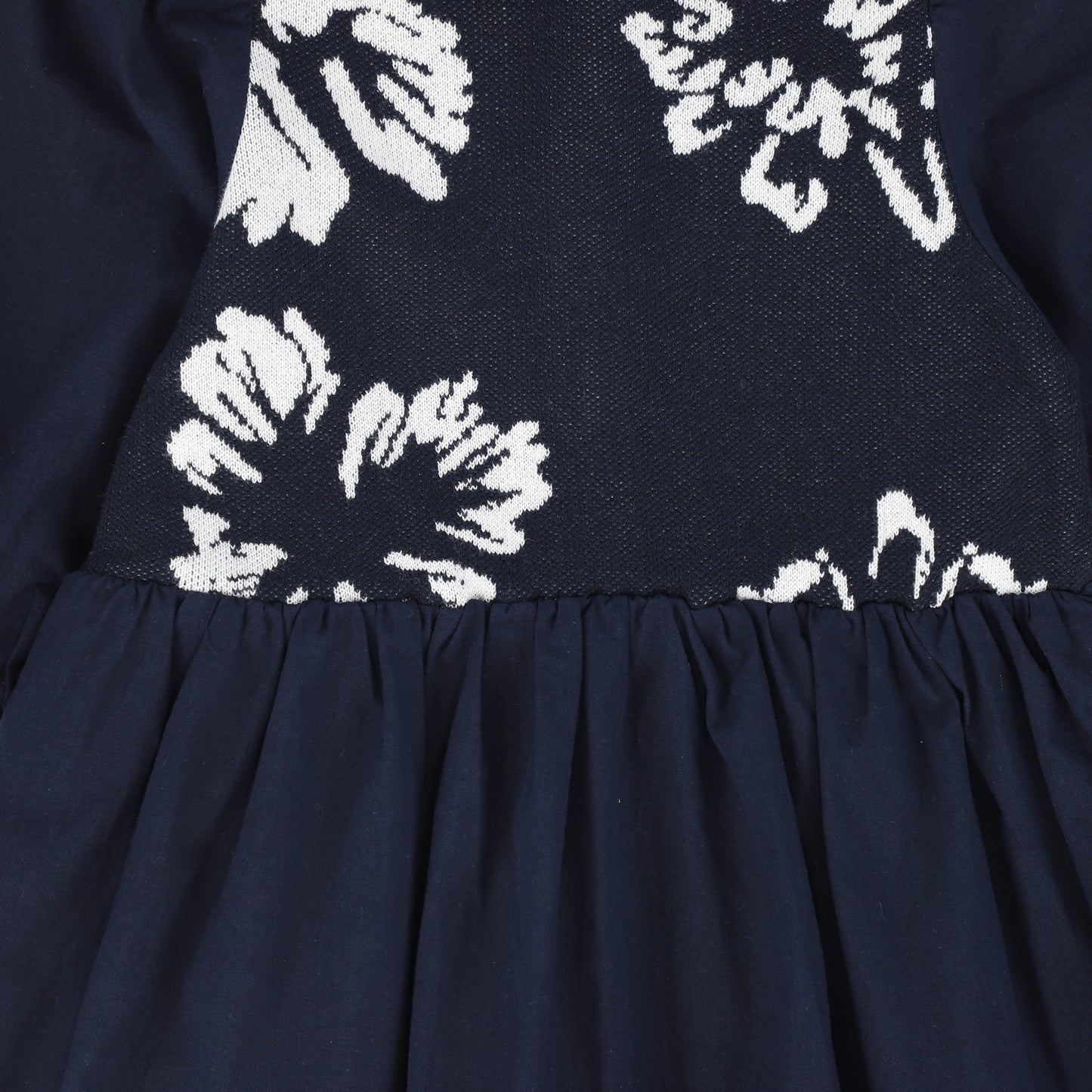 BAMBOO NAVY FLORAL KNIT OVERLAY MAXI DRESS