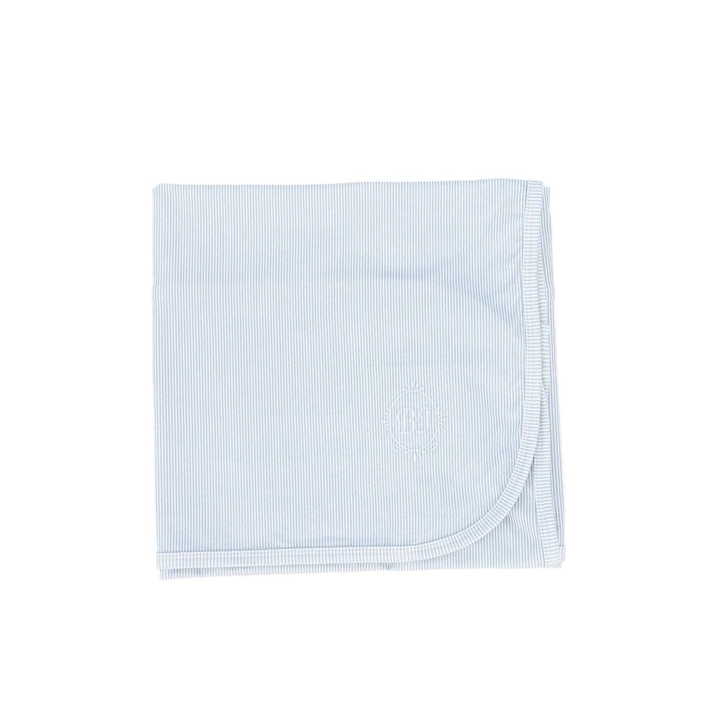 BEBE JOLEE BLUE STRIPE MONOGRAM BLANKET