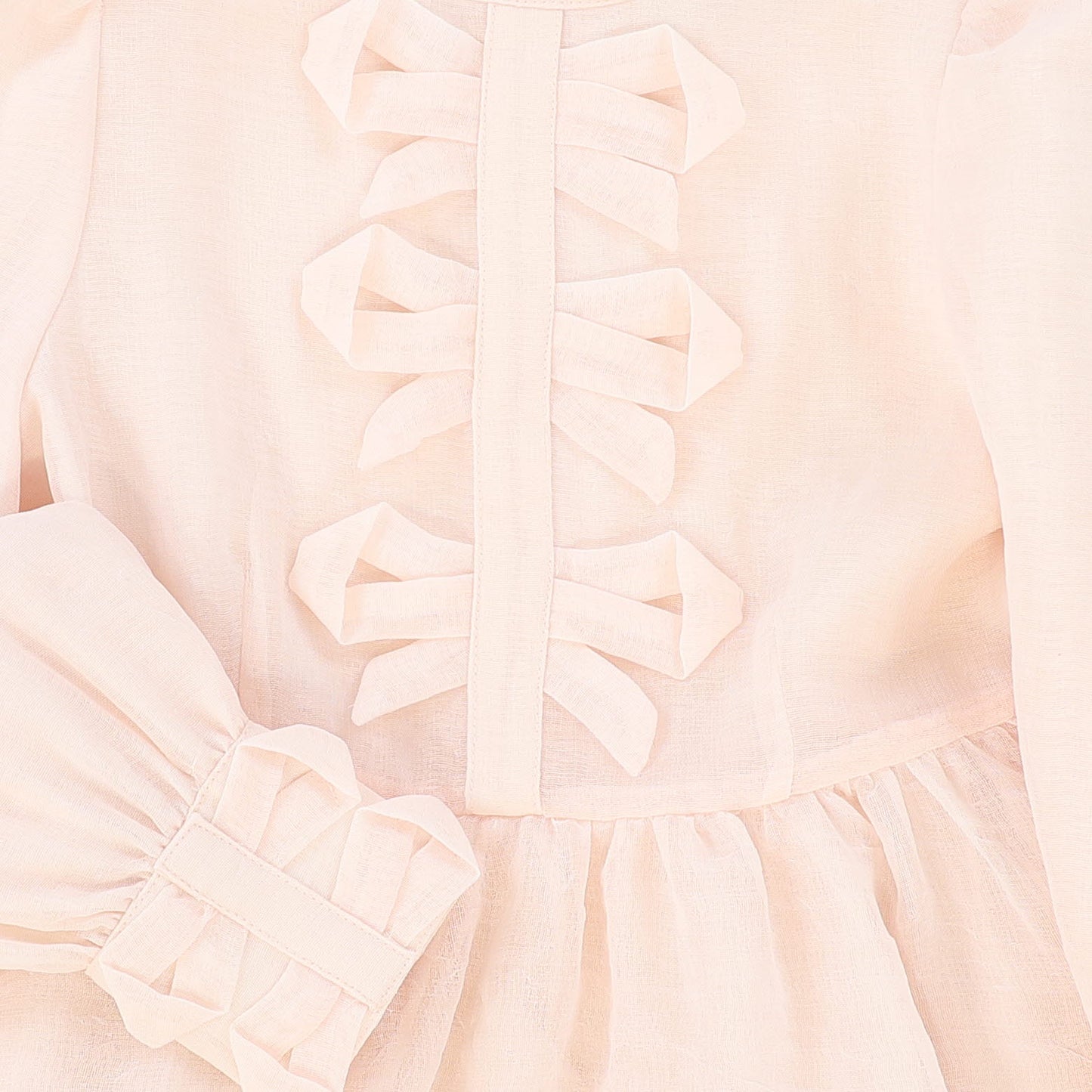 FRANCESCA GUILIANO PINK GAUZE BOW TRIM GOWN