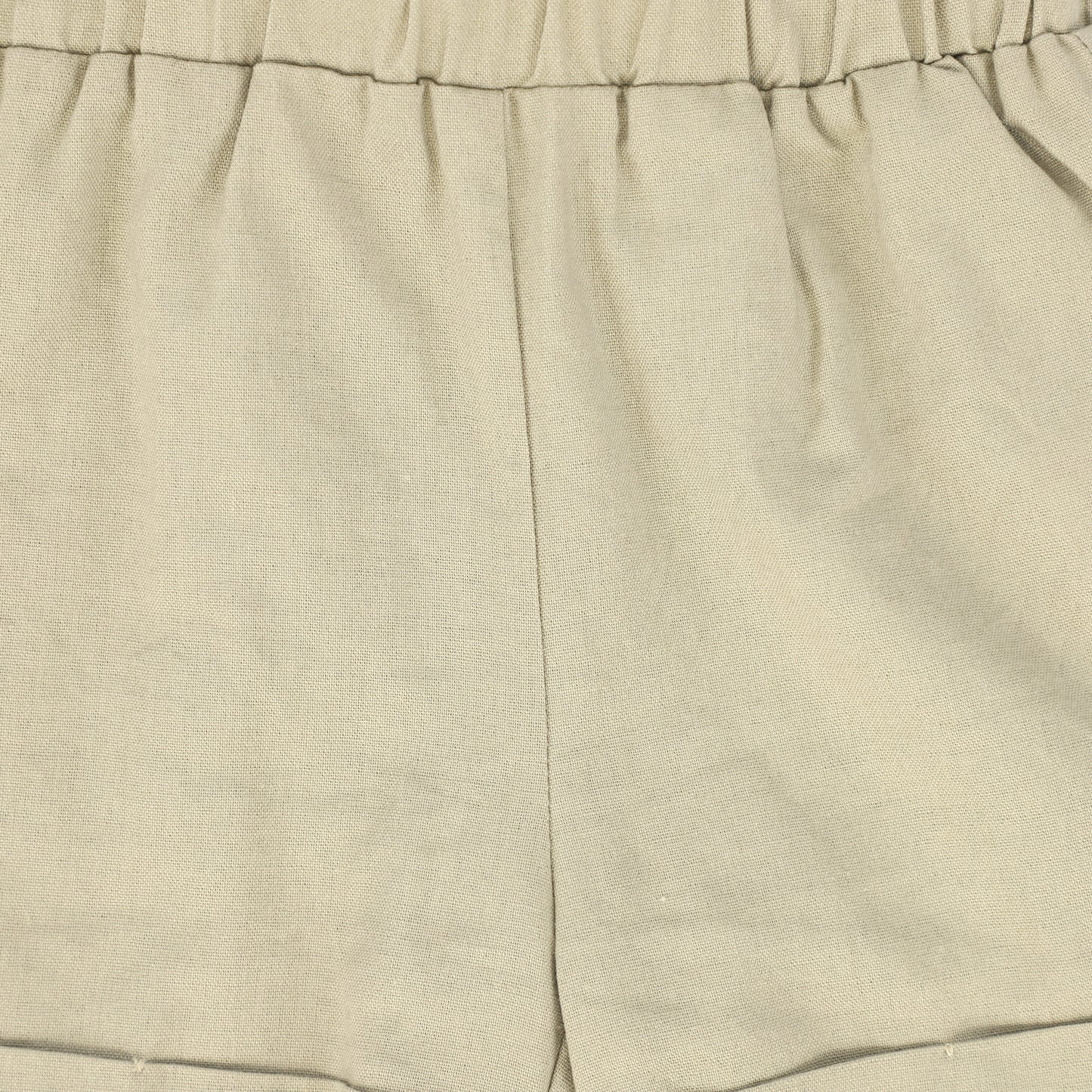 BACE COLLECTION TAN CUFFED LINEN SHORTS
