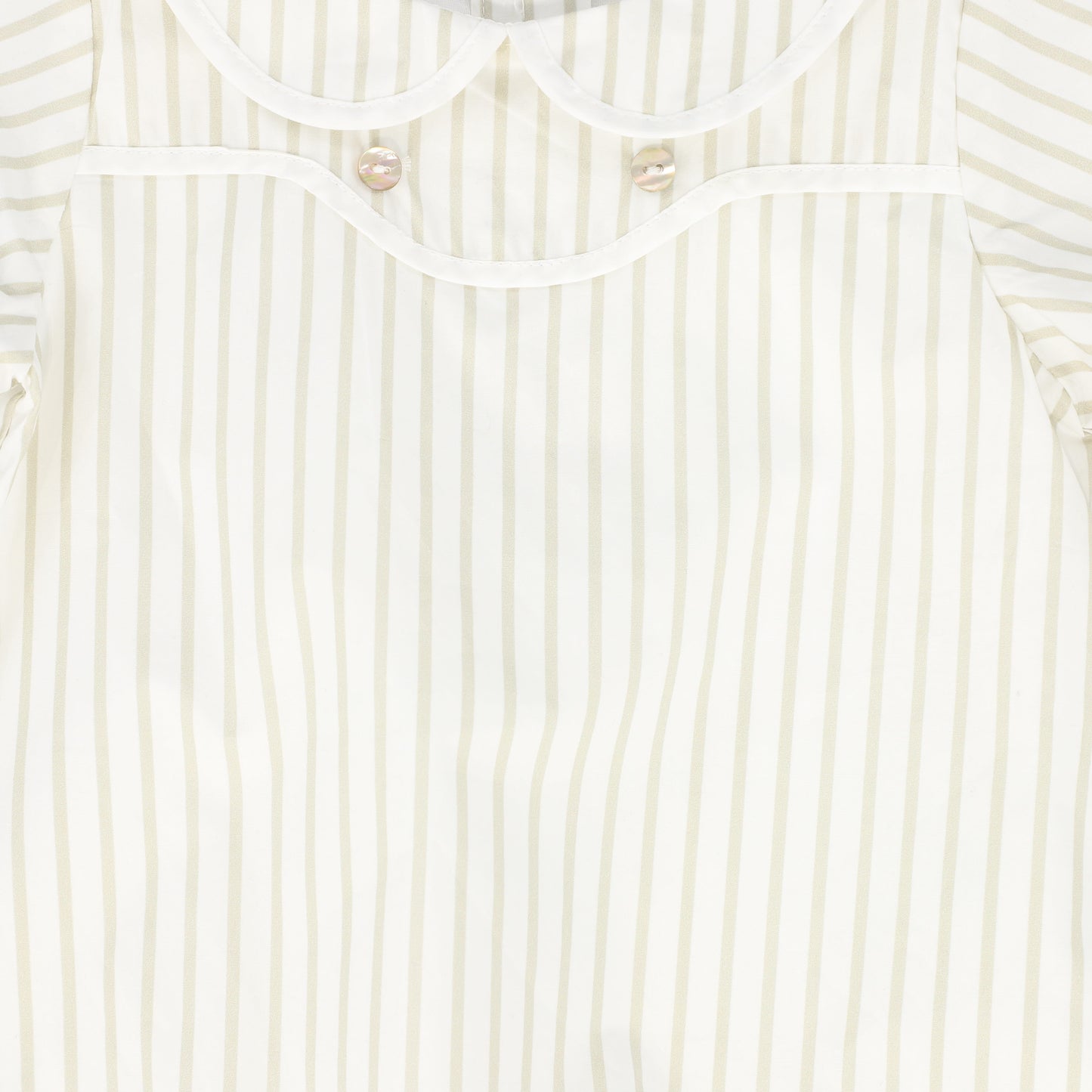 BACE COLLECTION WHITE/TAN STRIPED COLLAR ROMPER