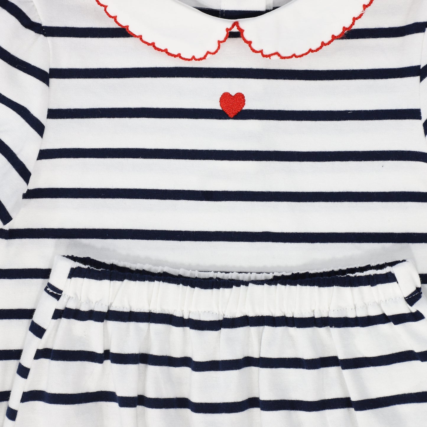 BAMBOO NAVY/WHITE STRIPE COLLAR BLOOMERS SET