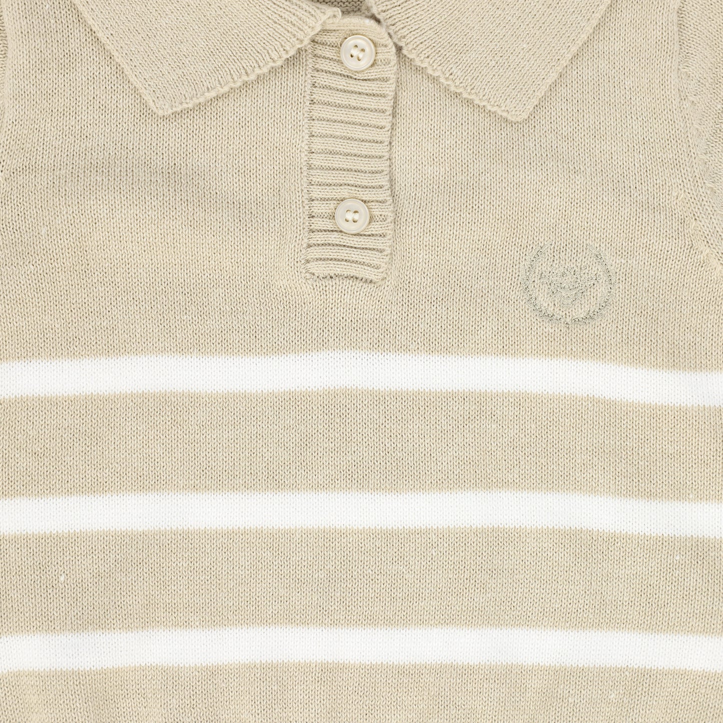 LE BOURDON TAN TRIM KNIT SS SWEATER