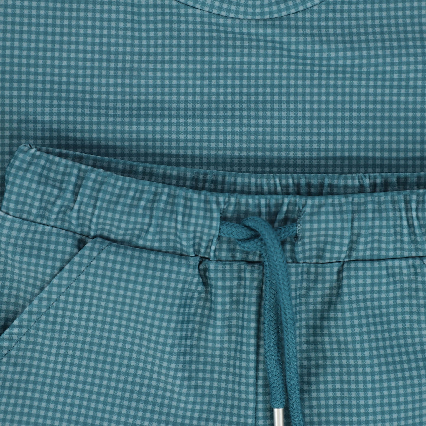 WATER CLUB BLUE CHECKED SHORTS SET