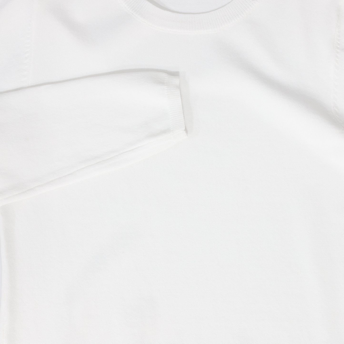 BAMBOO WHITE FLAT KNIT SWEATER