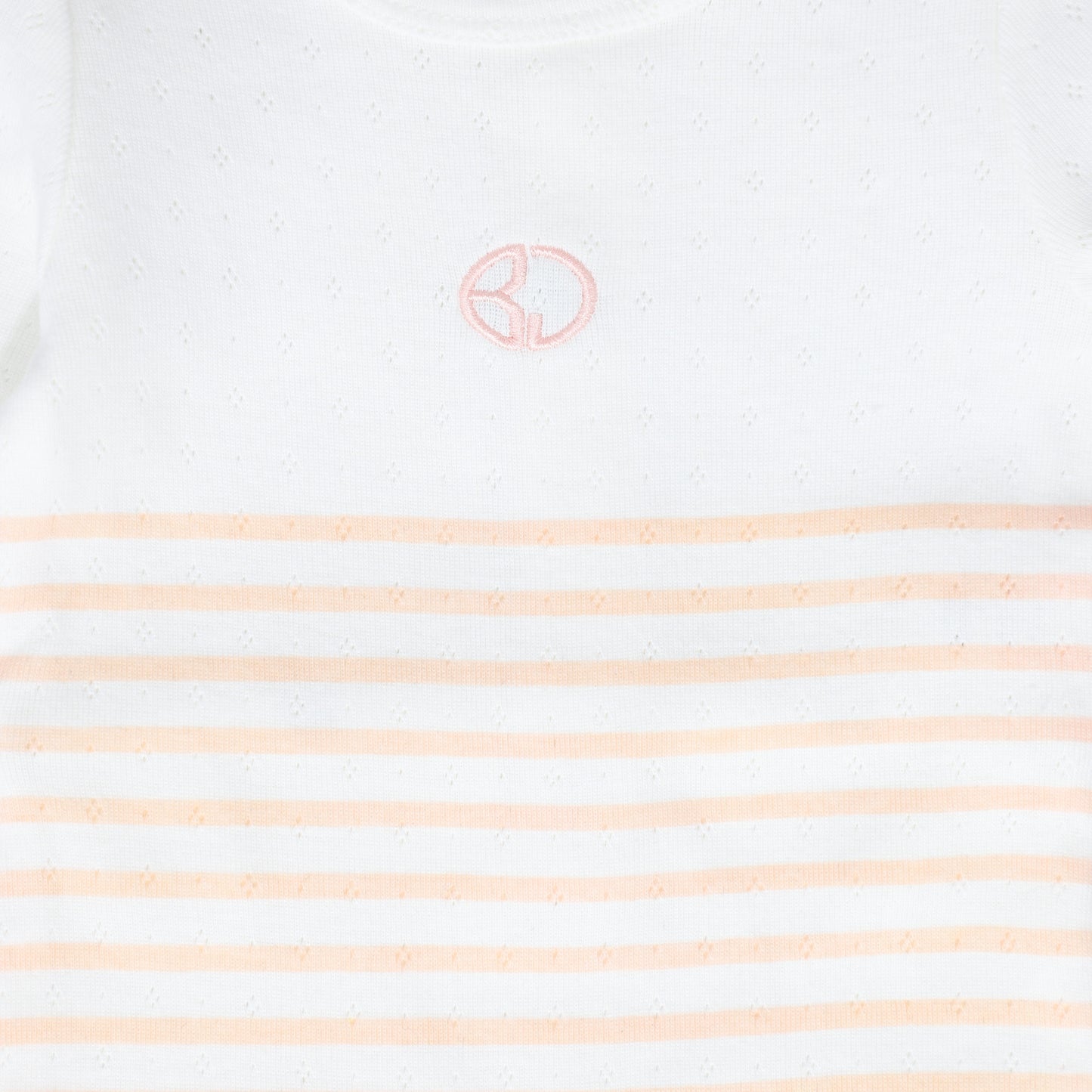 BEBE JOLEE WHITE/PINK STRIPE POINTELLE FOOTIE