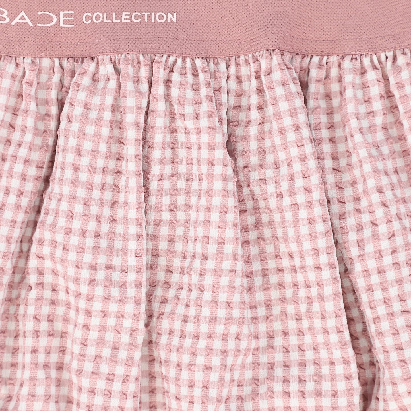 BACE COLLECTION DEEP PINK SEERSUCKER GINGHAM ROMPER