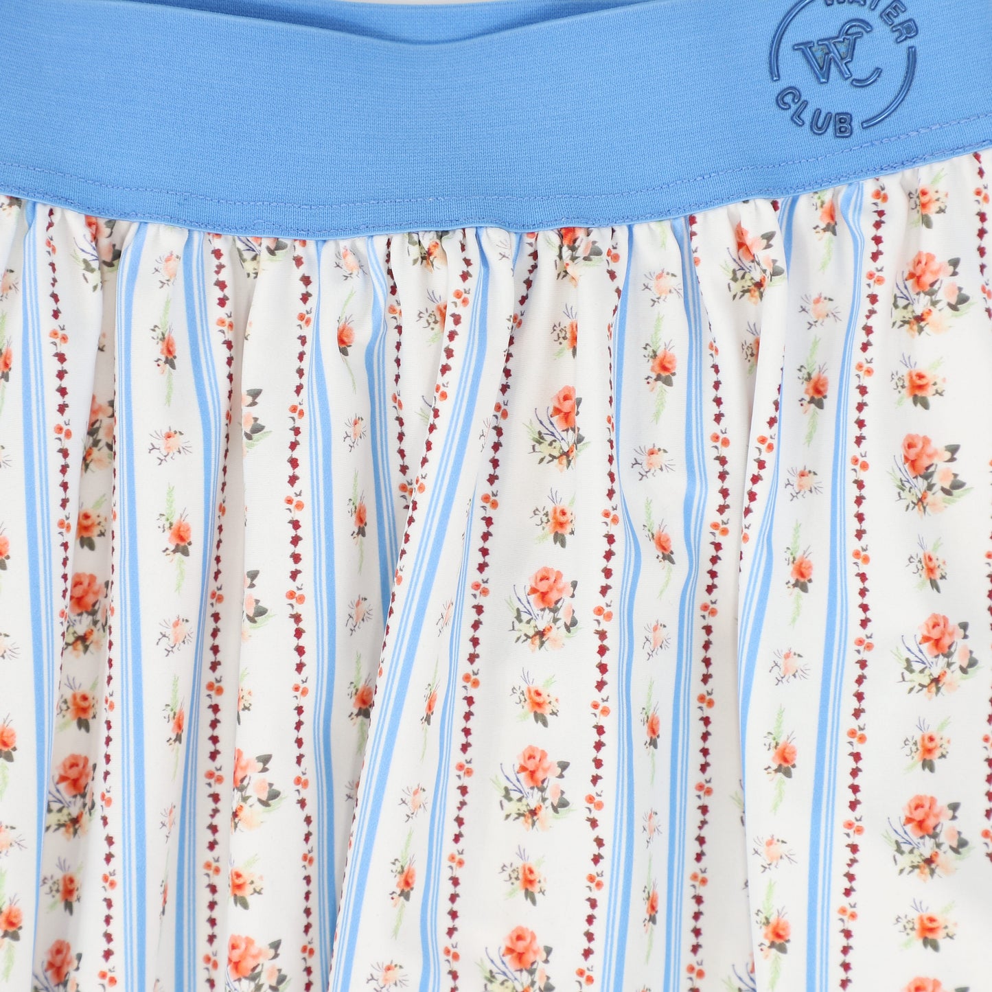 WATER CLUB BLUE FLORAL STRIPE SWIM SKIRT