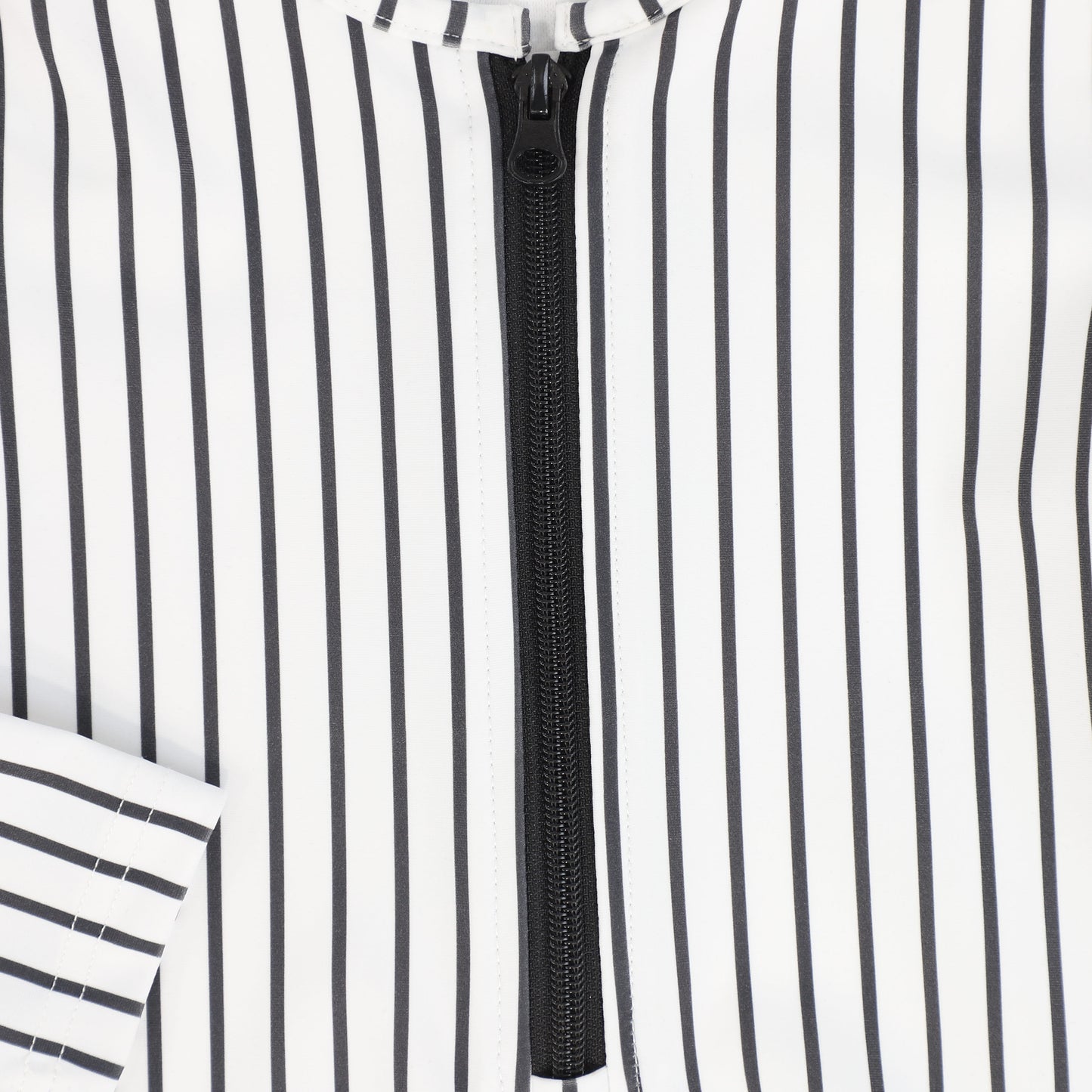 WATER CLUB GREY STRIPE HALF ZIP SWIMSUIT