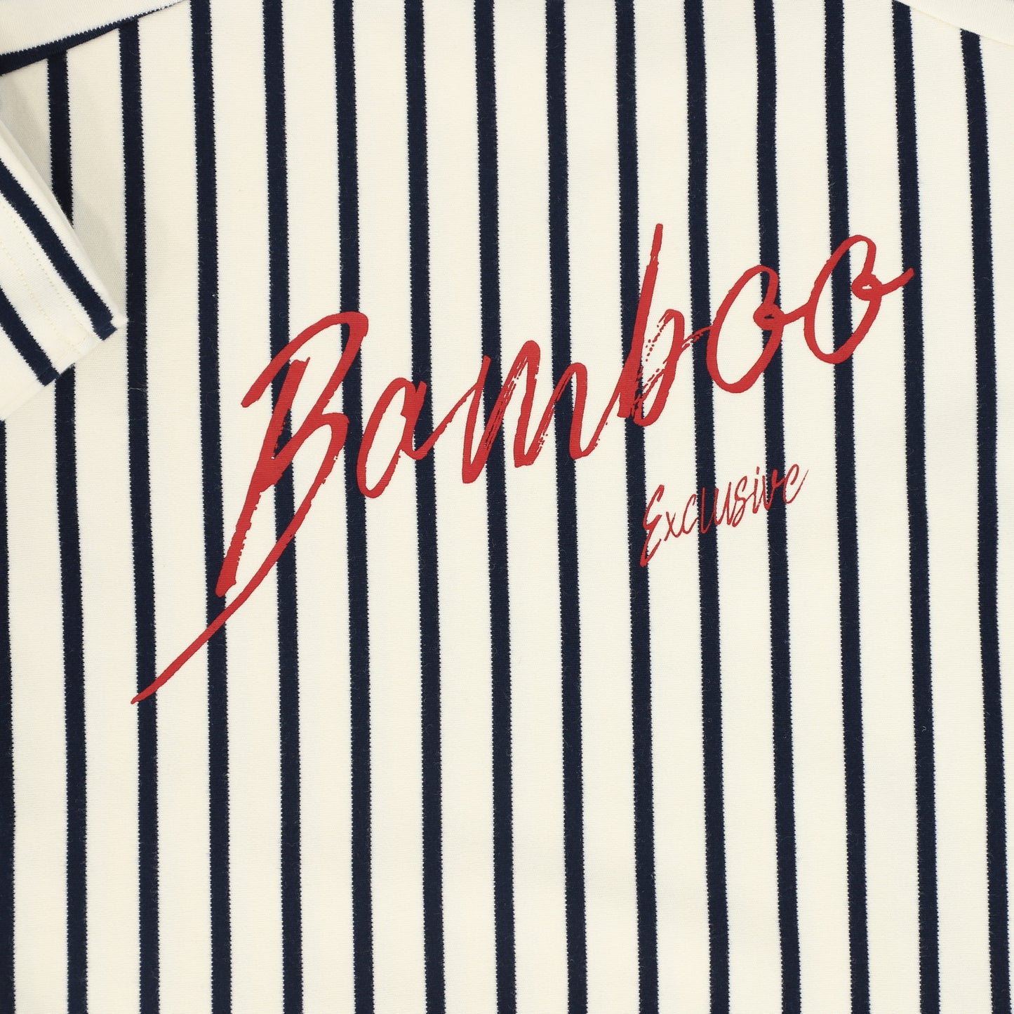 BAMBOO NAVY SCRIPT STRIPED 3/4 SLEEVE T-SHIRT DRESS
