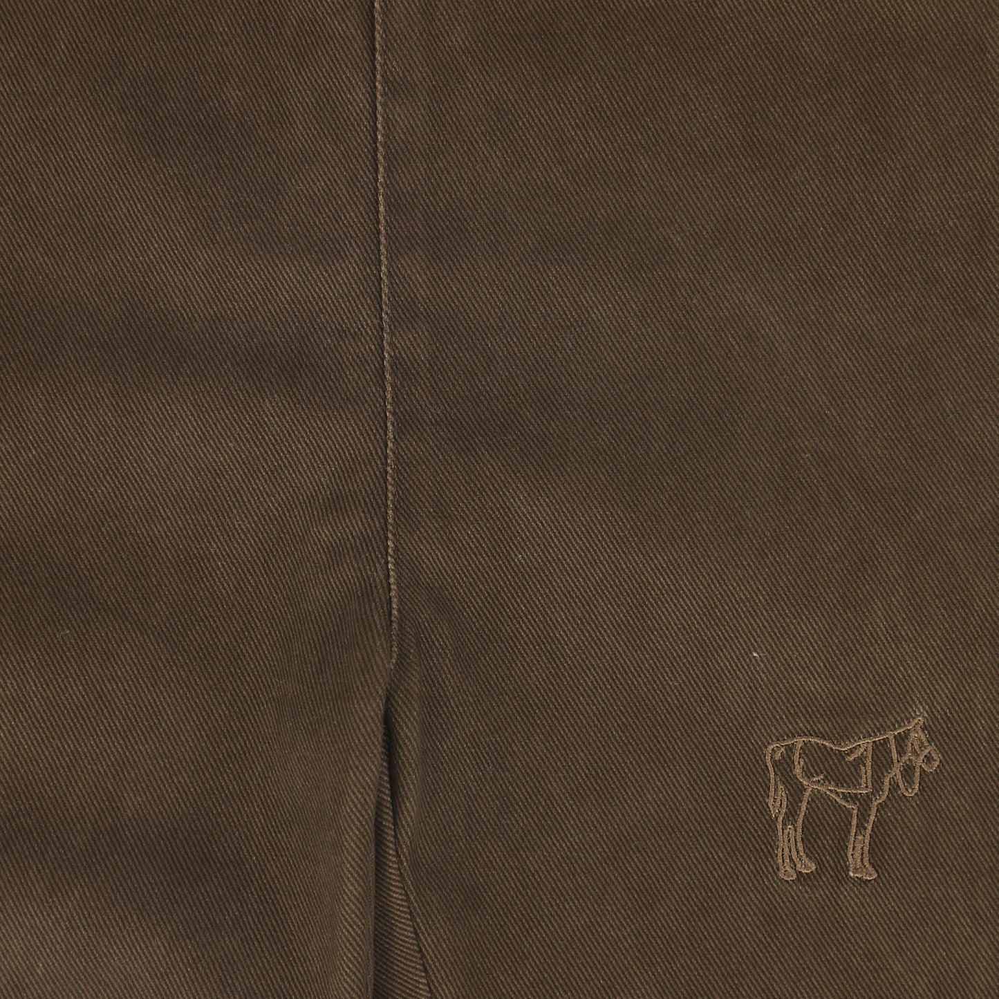 BACE COLLECTION BROWN DENIM EMBROIDERED OVERALLS
