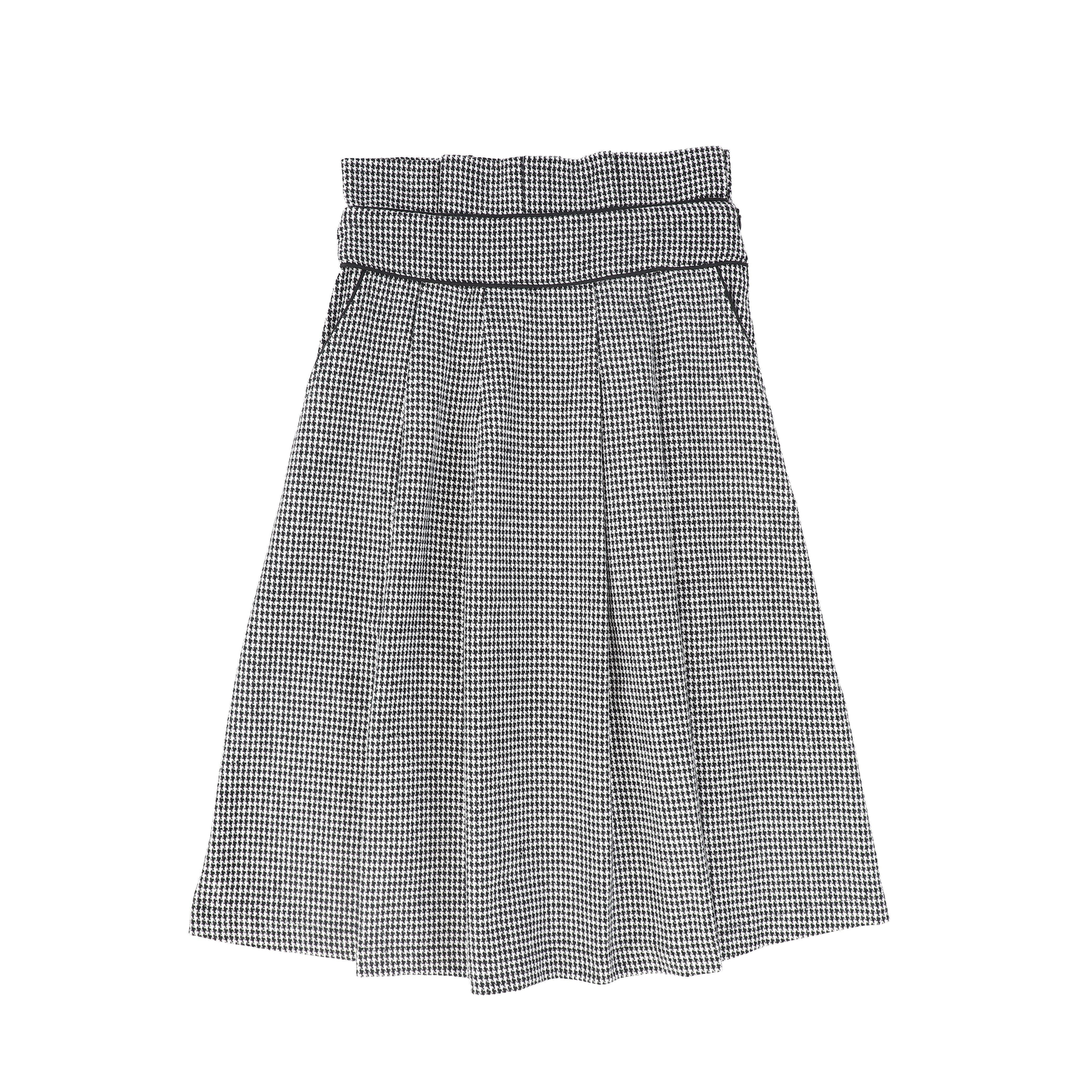VALENTINA BLACK/WHITE HOUNDSTOOTH PLEATED TRIM SKIRT – Luibelle