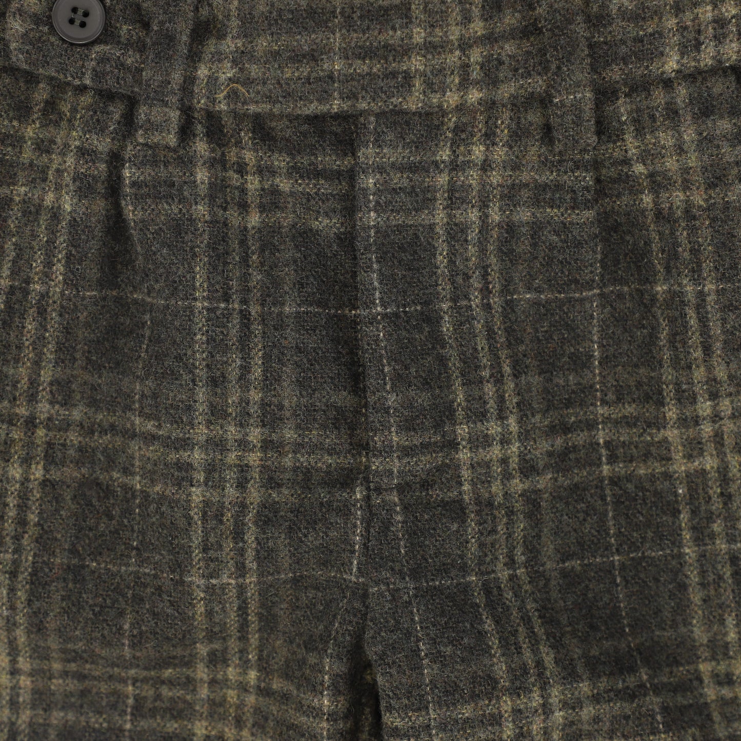 LE BOURDON OLIVE PLAID PRINT PANT