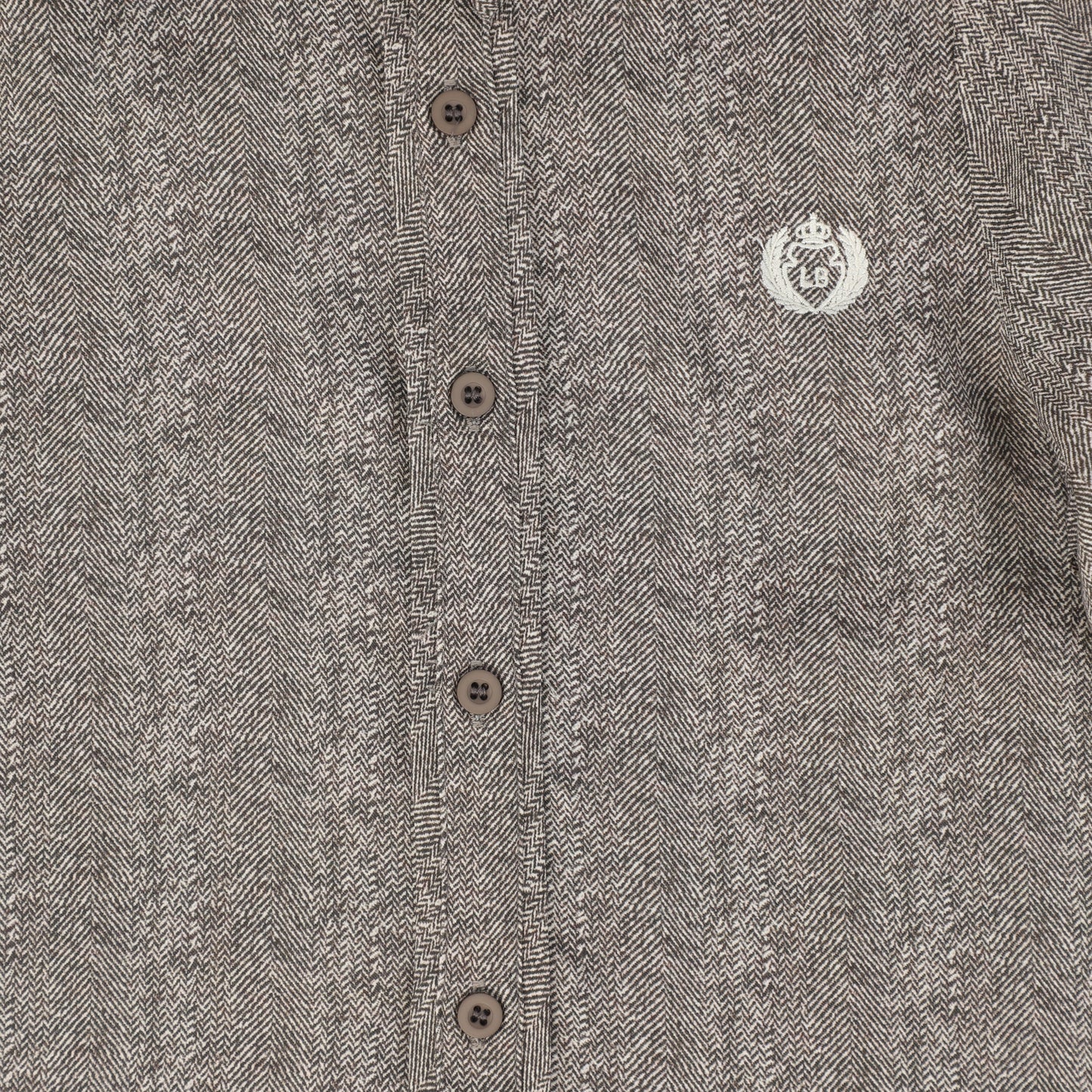 LE BOURDON BROWN PRINTED COLLAR BLOUSE