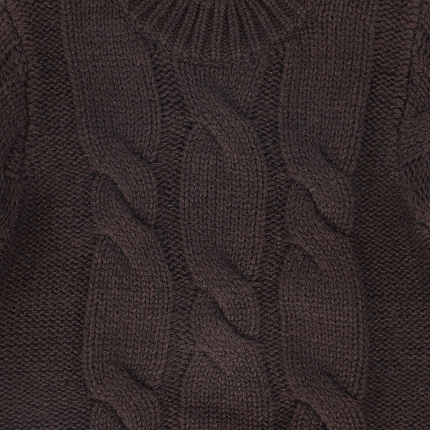 LE BOURDON BROWN CABLE KNIT CHUNKY SWEATER