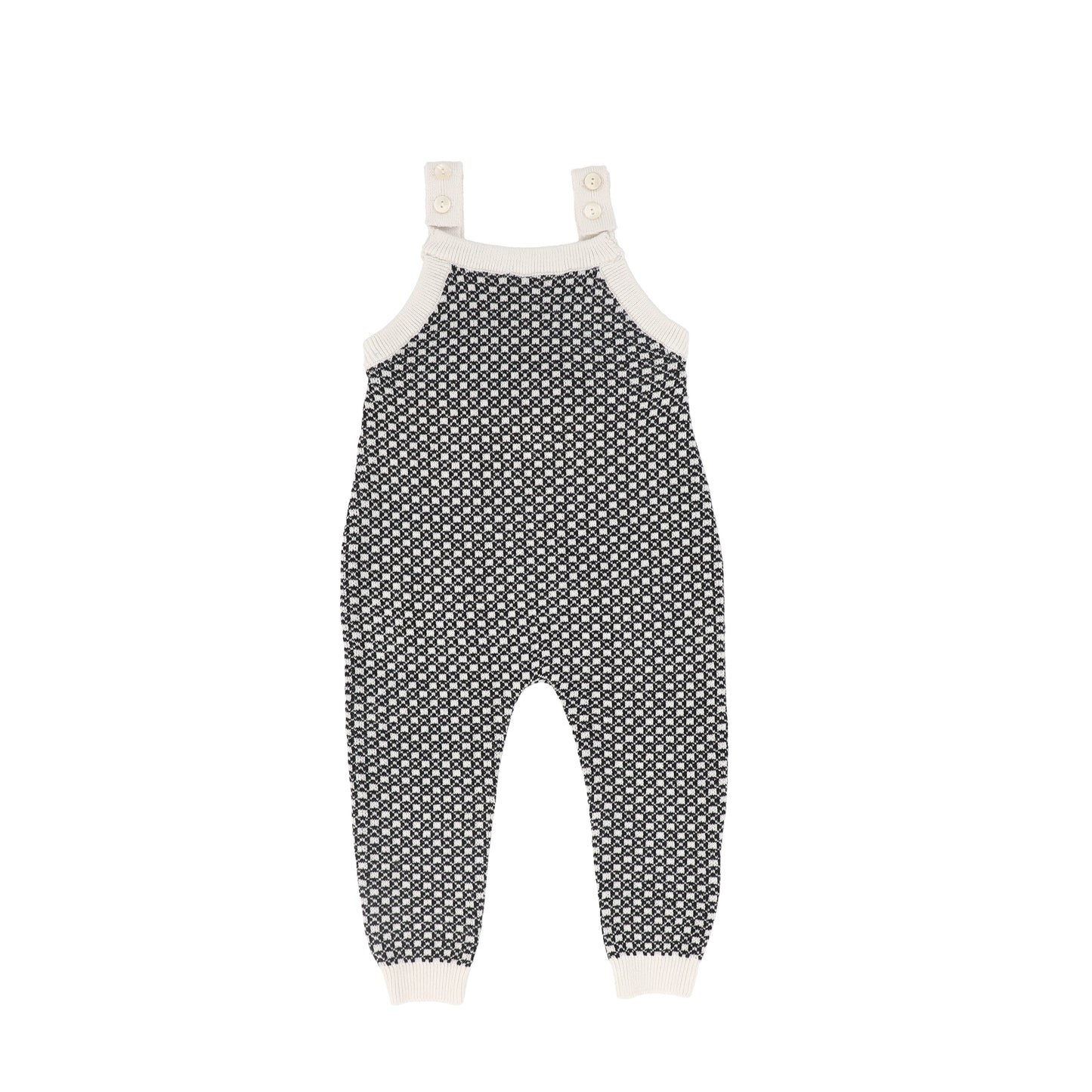 ANALOGIE BLACK/CREAM HEIRLOOM KNIT OVERALLS