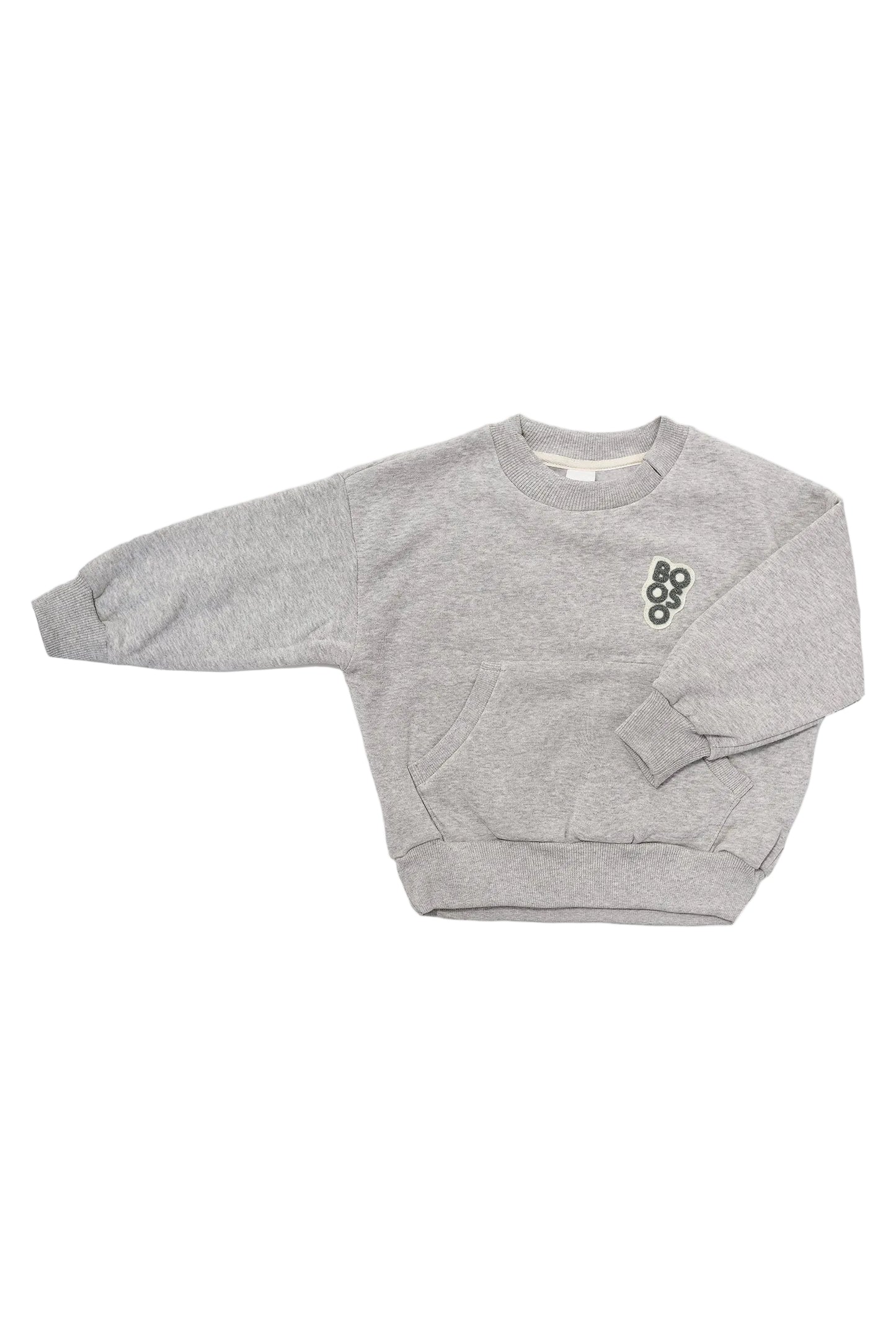 BOOSO GREY MELANGE POCKET SWEATSHIRT
