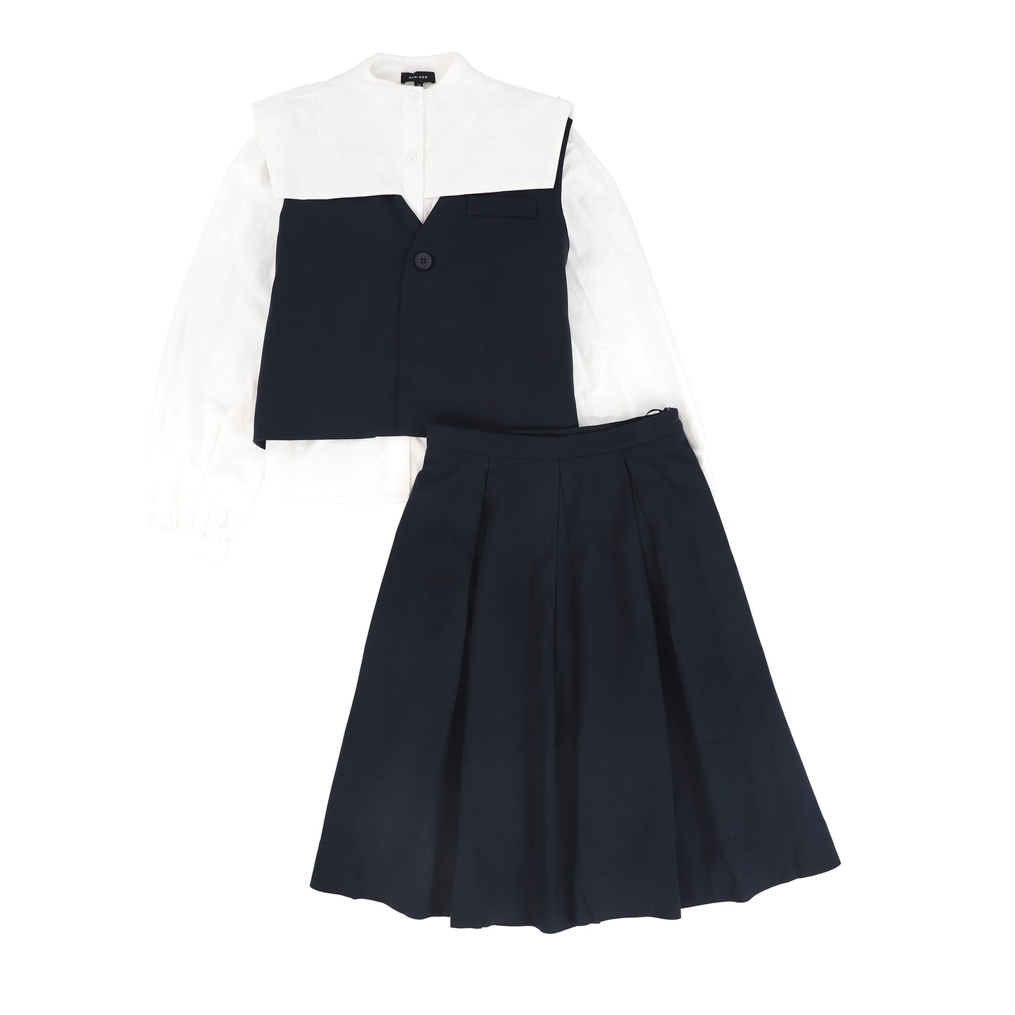 BAMBOO NAVY V NECK VEST SET