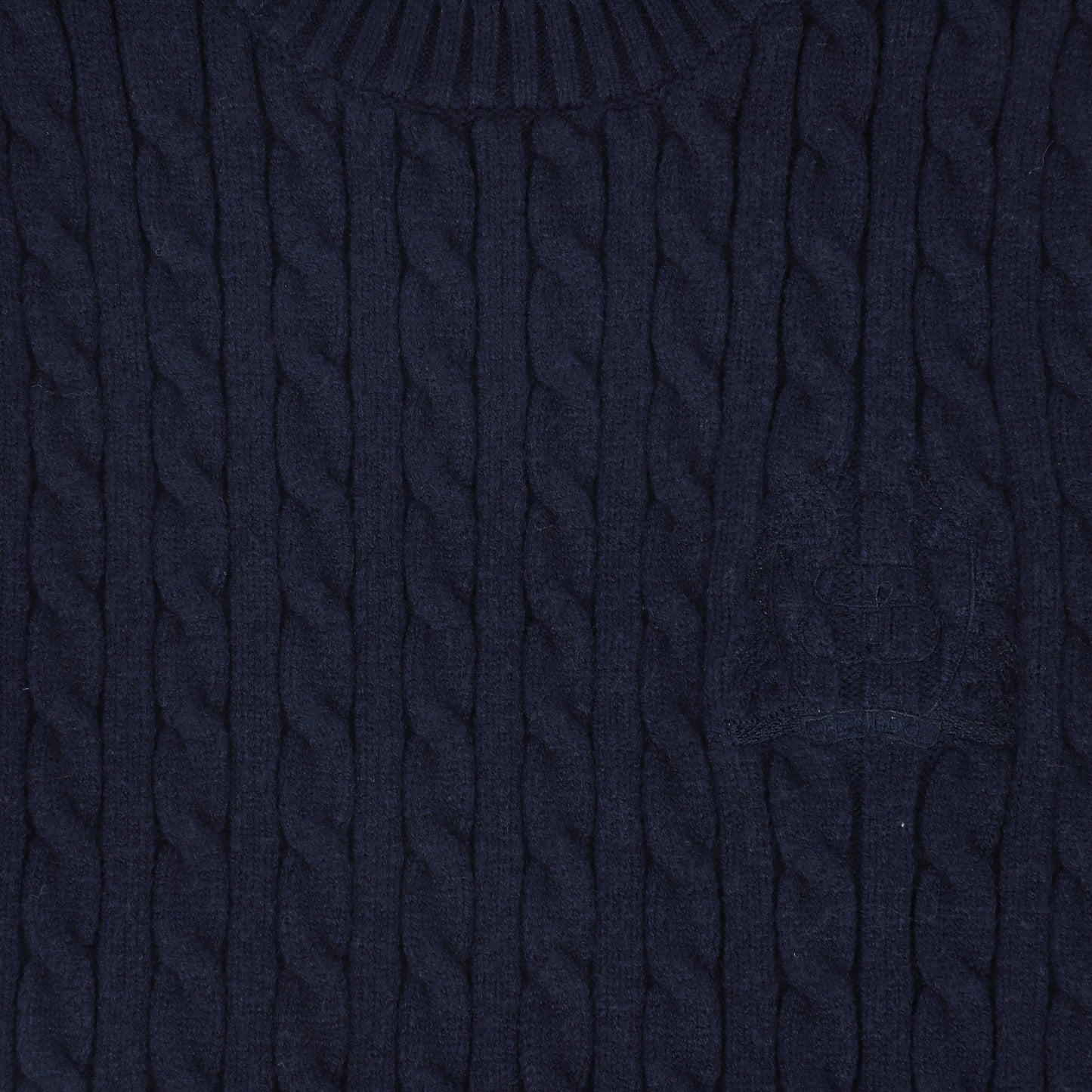 BAMBOO NAVY CABLE-KNIT VEST