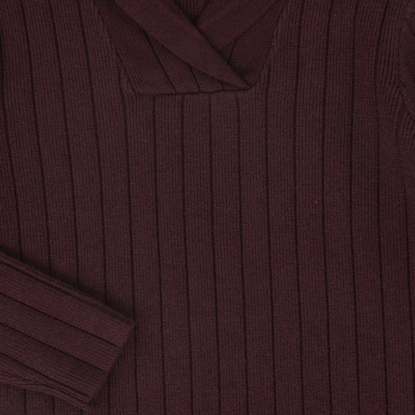 BAMBOO BURGUNDY WIDE RIBBED KNIT SWEATER