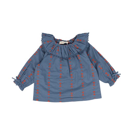 MARMAR COPENHAGEN RED HEART RUFFLE COLLAR BLOUSE