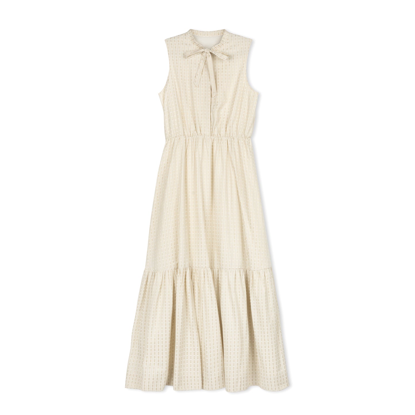 DAINTTI COLLECTION TAN STRIPED FLORAL DRESS